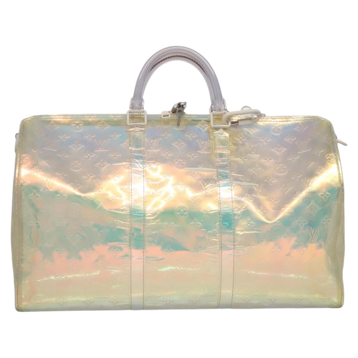LOUIS VUITTON Monogram Prism Keepall Bandouliere 50 Bag M53271 LV Auth JB033A