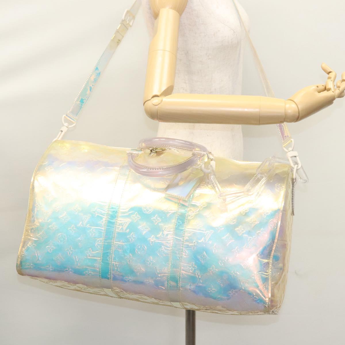 LOUIS VUITTON Monogram Prism Keepall Bandouliere 50 Bag M53271 LV Auth JB033A