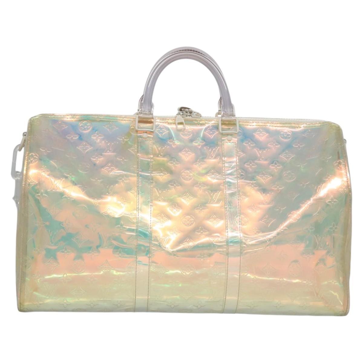 LOUIS VUITTON Monogram Prism Keepall Bandouliere 50 Bag M53271 LV Auth JB033A