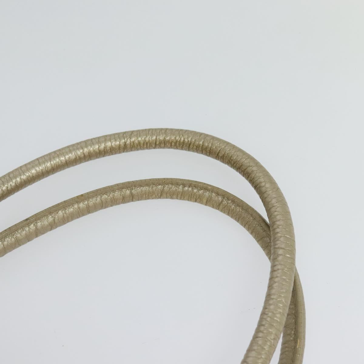 Salvatore Ferragamo Gancini Tote Bag Leather Silver Gold Auth JB034