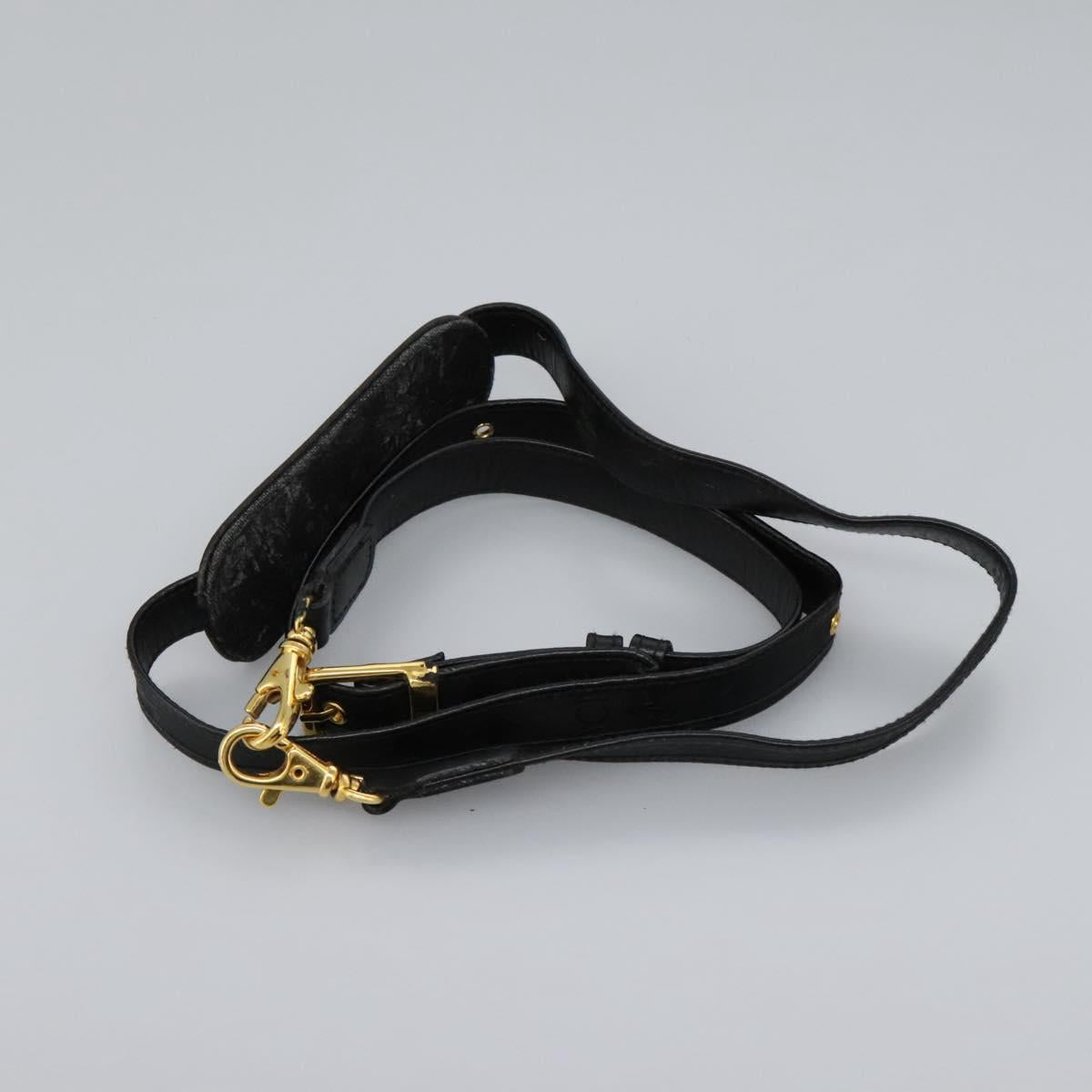 MCM Vicetos Logogram Hand Bag PVC 2way Black Gold Auth JB035