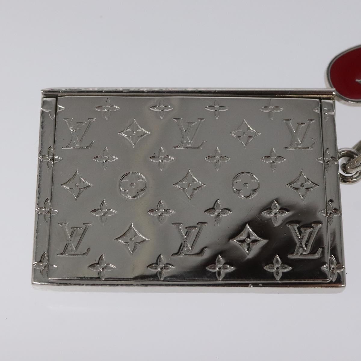 LOUIS VUITTON Monogram LV envelope Key Holder metal Silver M01296 LV Auth JB049