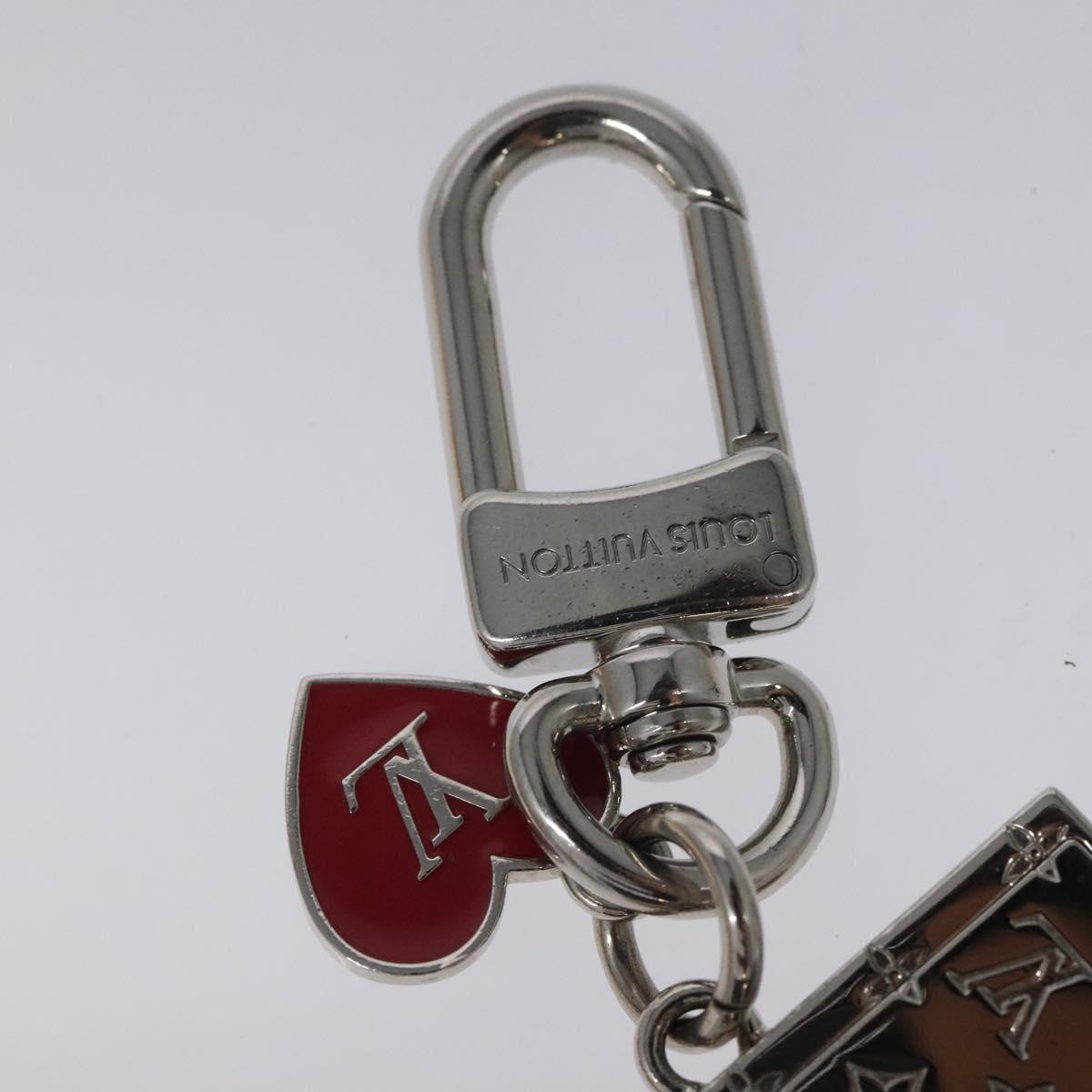 LOUIS VUITTON Monogram LV envelope Key Holder metal Silver M01296 LV Auth JB049