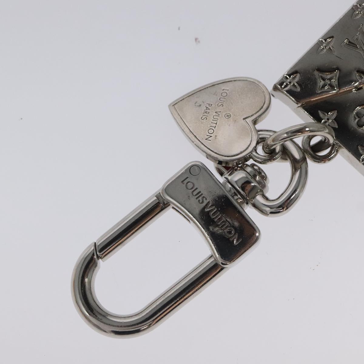 LOUIS VUITTON Monogram LV envelope Key Holder metal Silver M01296 LV Auth JB049
