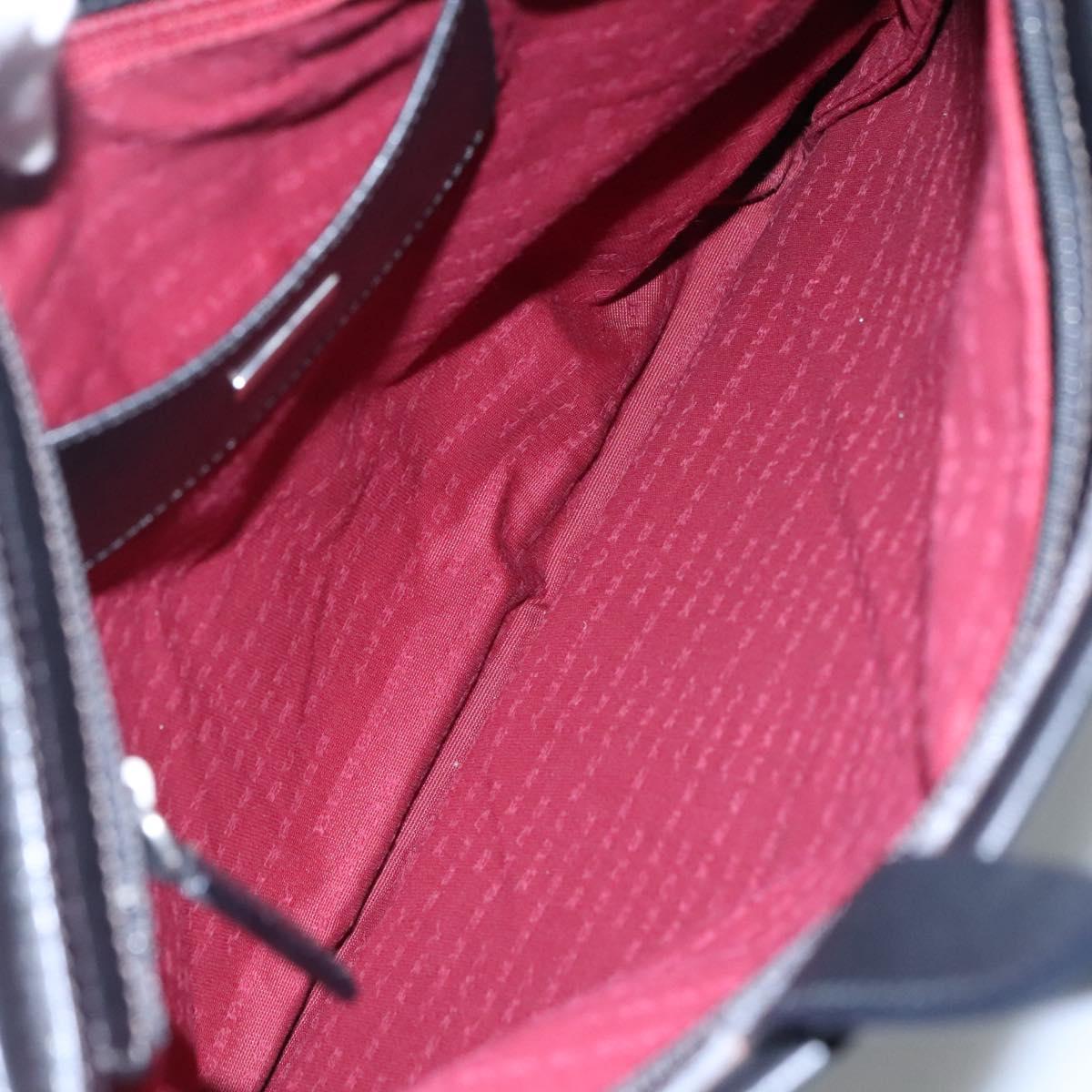 BURBERRY Nova Check Hand Bag Canvas Black Silver Auth JB054