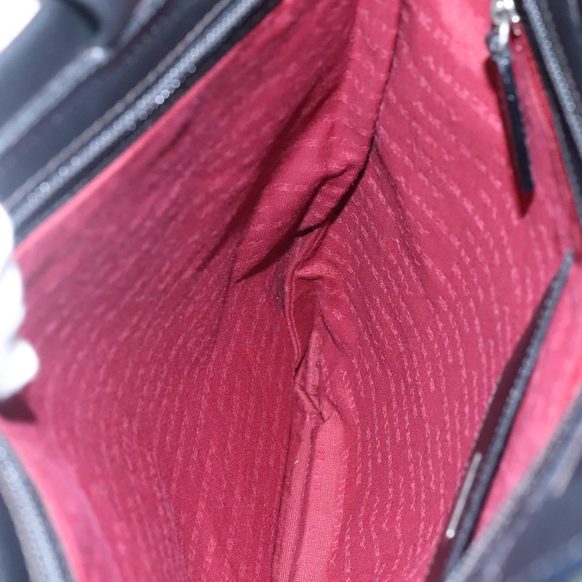 BURBERRY Nova Check Hand Bag Canvas Black Silver Auth JB054