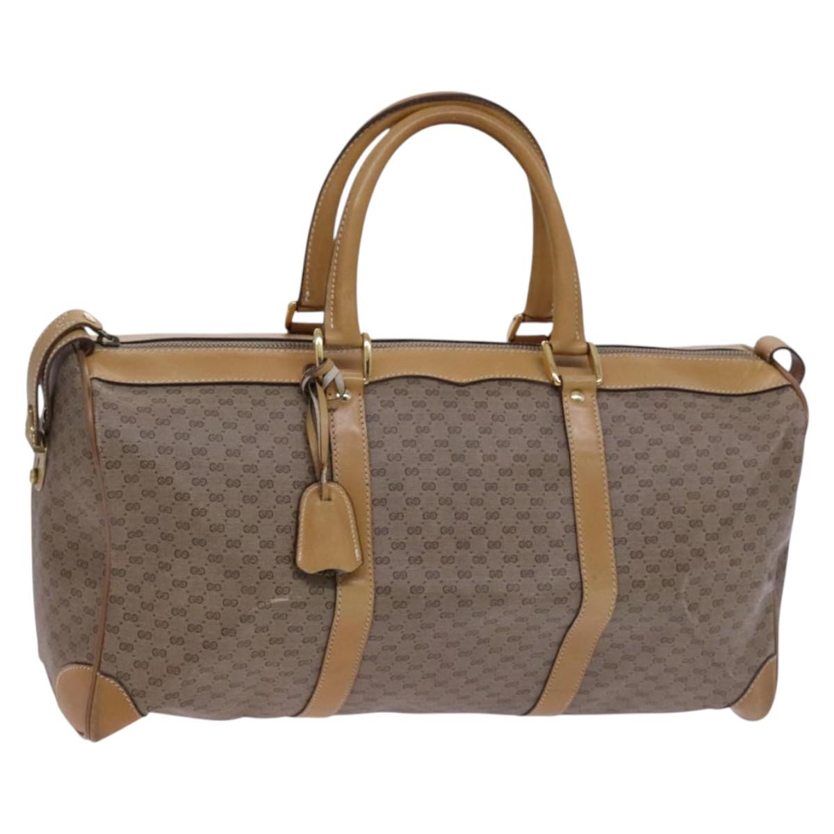 GUCCI Micro GG Supreme Boston Bag PVC Leather Beige 58 012 468 45 Auth JB058