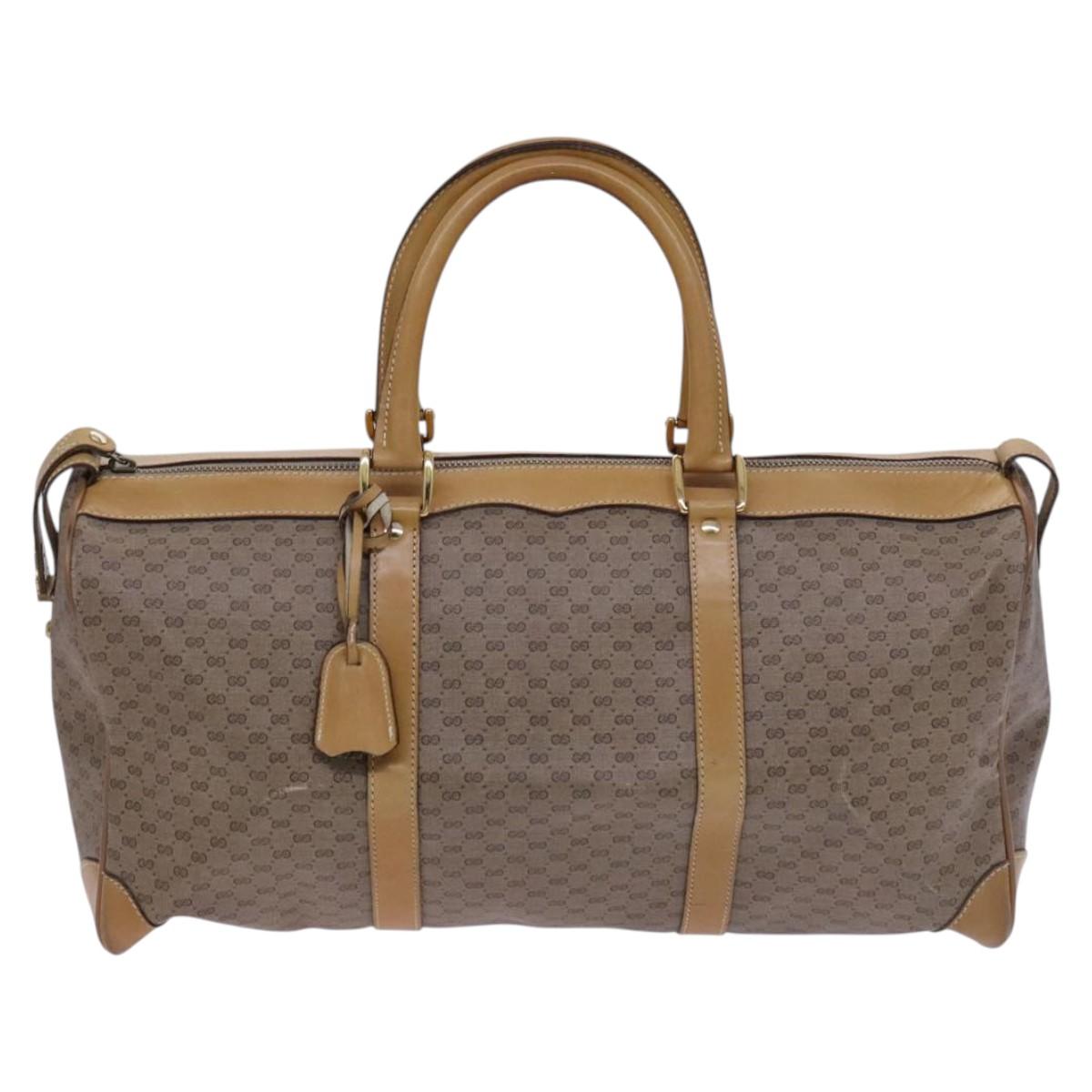 GUCCI Micro GG Supreme Boston Bag PVC Leather Beige 58 012 468 45 Auth JB058