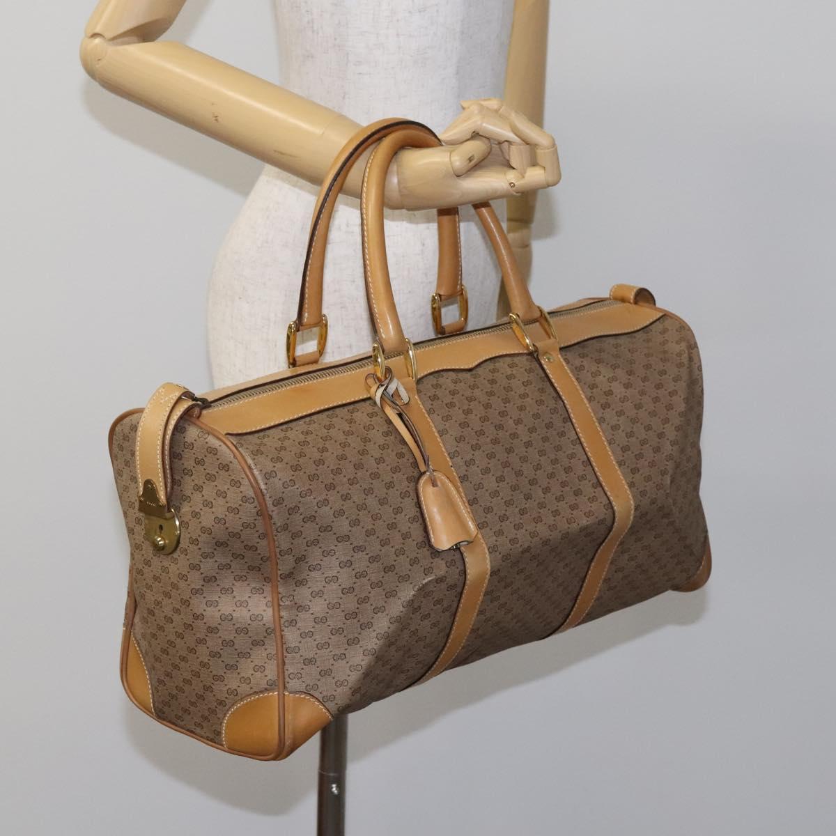 GUCCI Micro GG Supreme Boston Bag PVC Leather Beige 58 012 468 45 Auth JB058