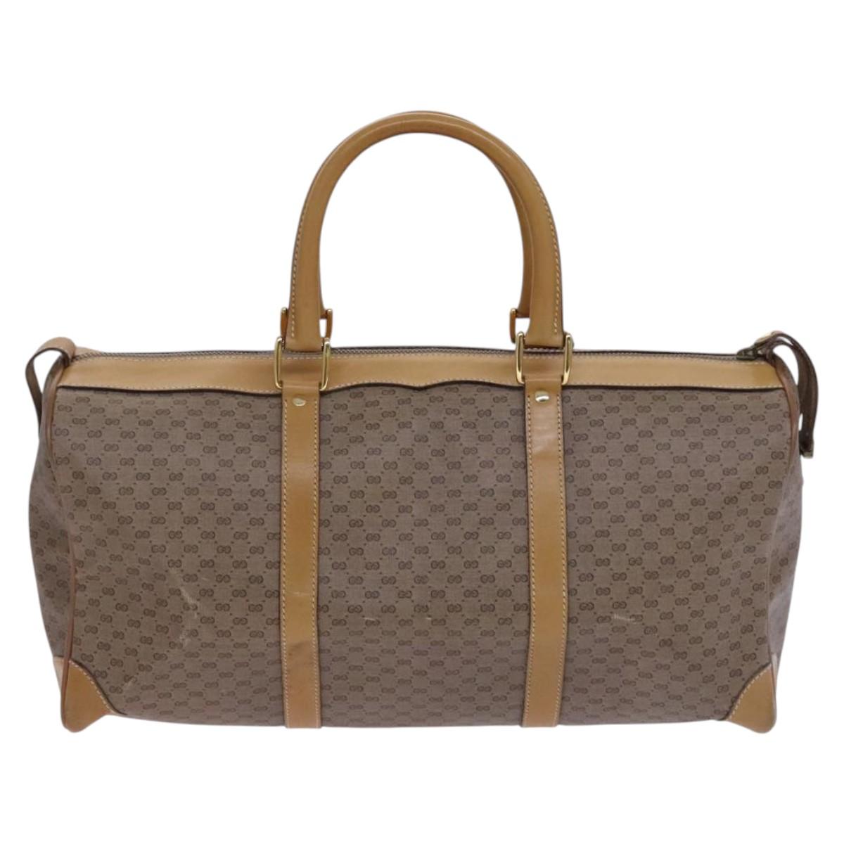 GUCCI Micro GG Supreme Boston Bag PVC Leather Beige 58 012 468 45 Auth JB058