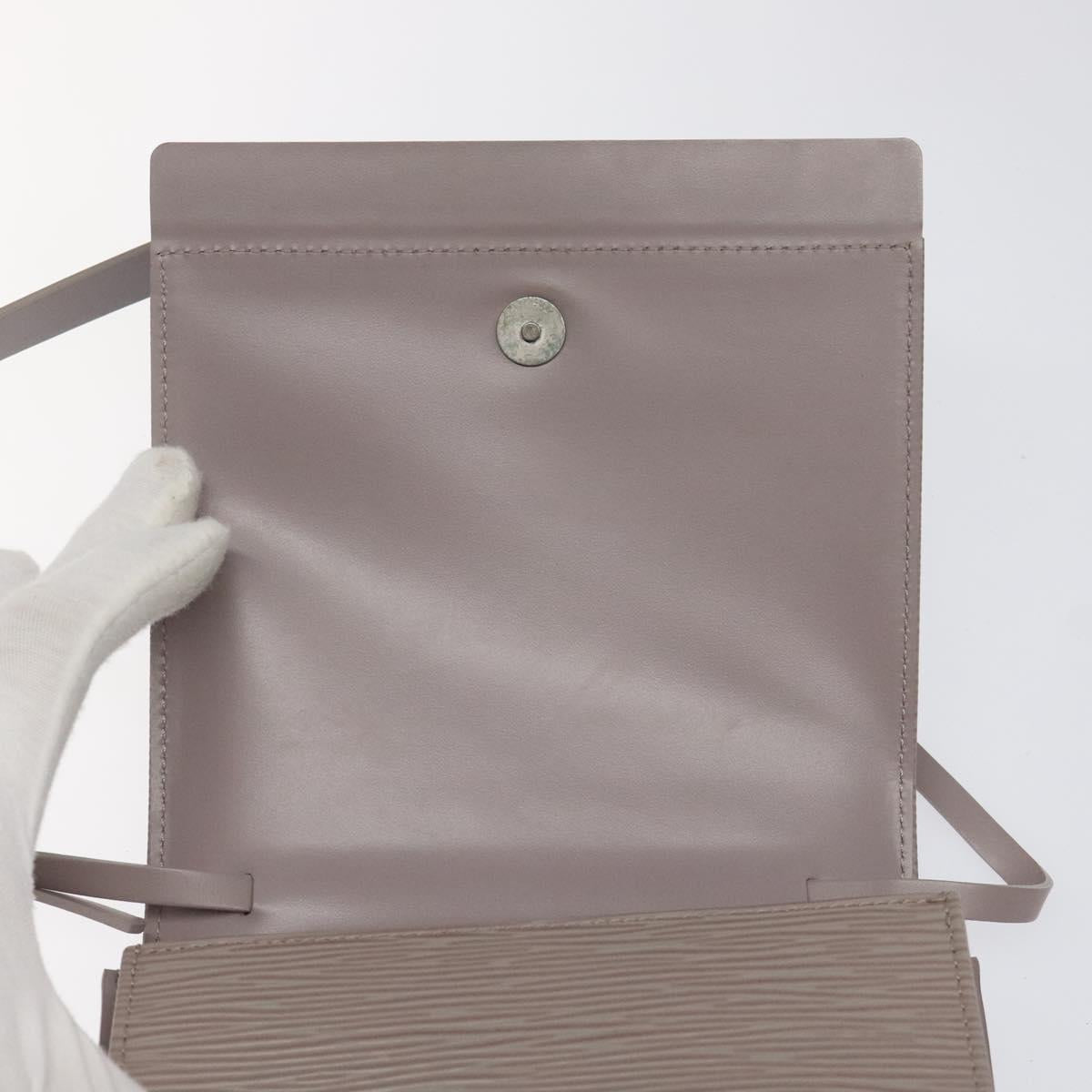 LOUIS VUITTON Epi Biarritz Shoulder Bag Gray pepper M5293C LV Auth JB065V