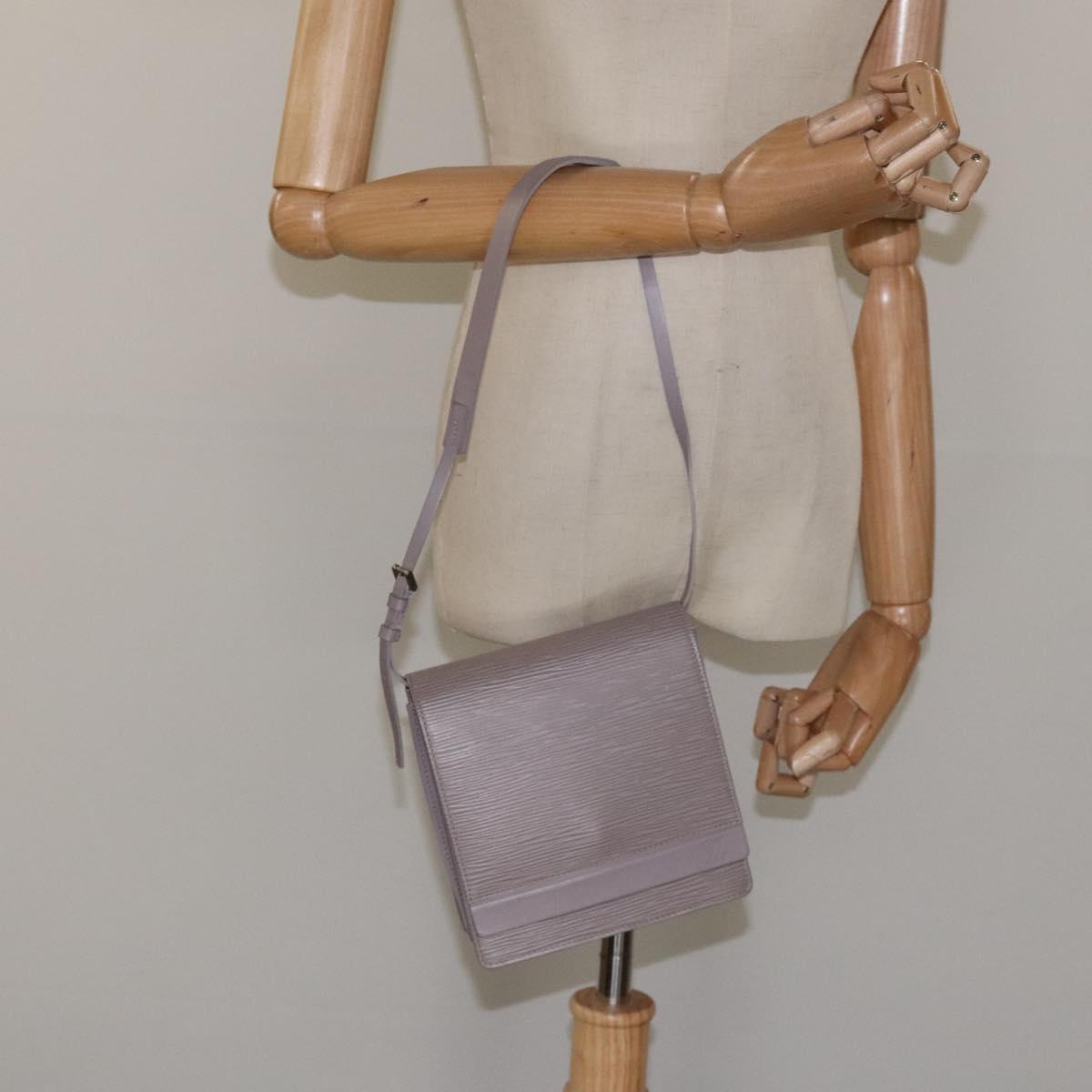 LOUIS VUITTON Epi Biarritz Shoulder Bag Gray pepper M5293C LV Auth JB065V