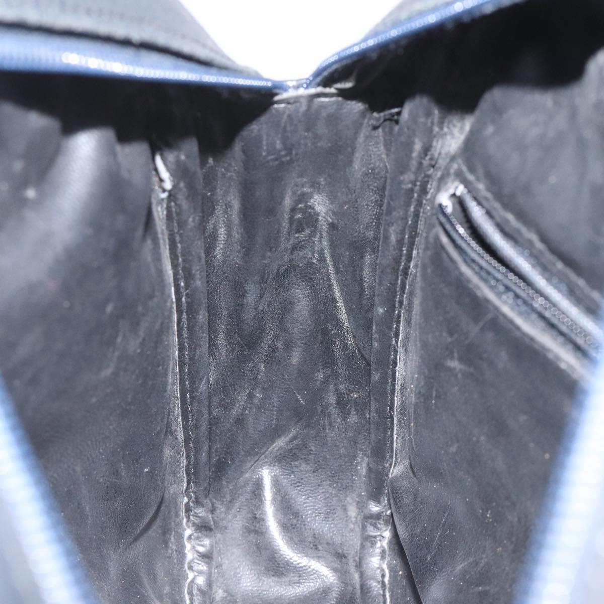 Burberrys Shoulder Bag Canvas Leather Navy Gold Auth JB067