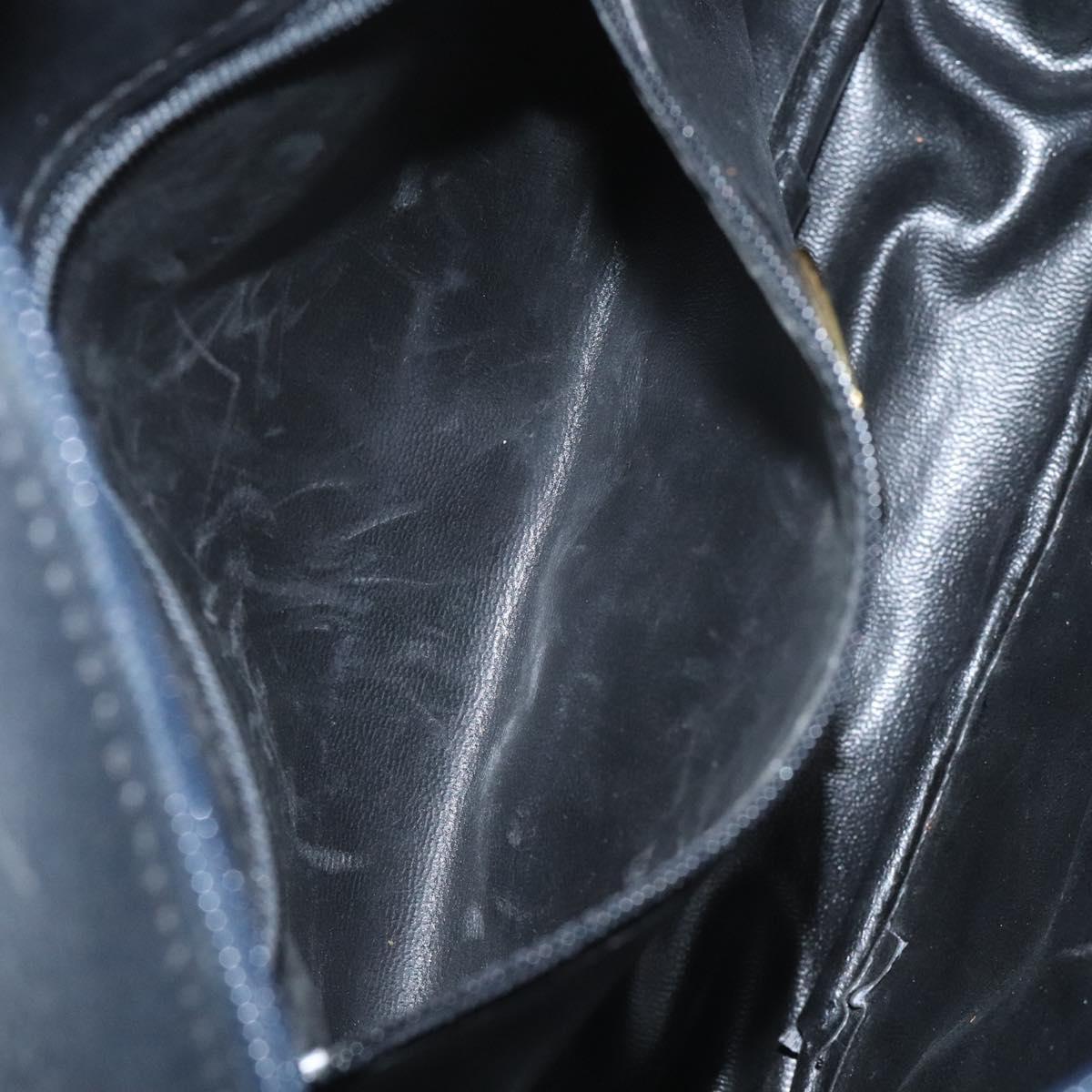 Burberrys Shoulder Bag Canvas Leather Navy Gold Auth JB067