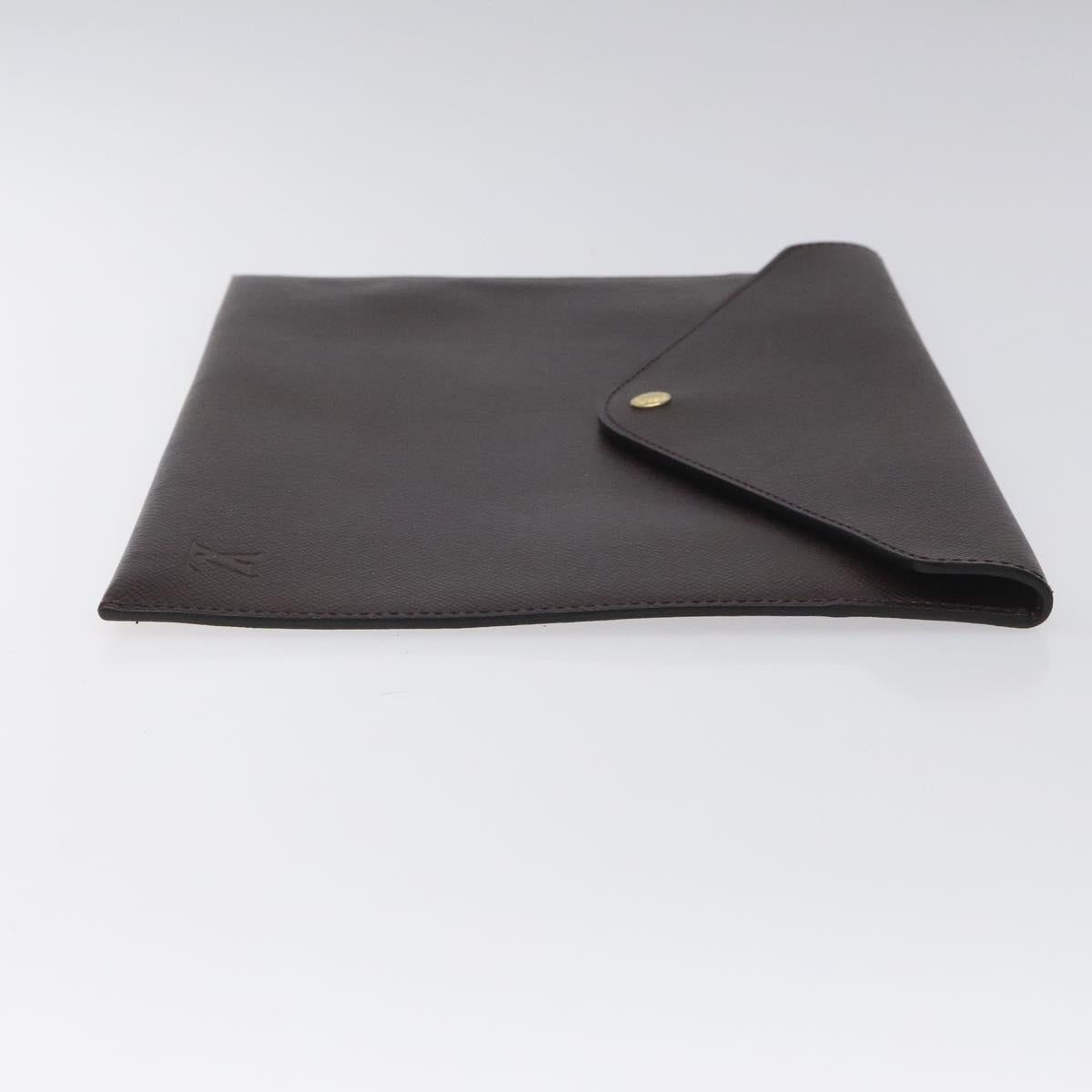 LOUIS VUITTON Taiga Document Case Clutch Bag Acajou M99087 LV Auth JB083