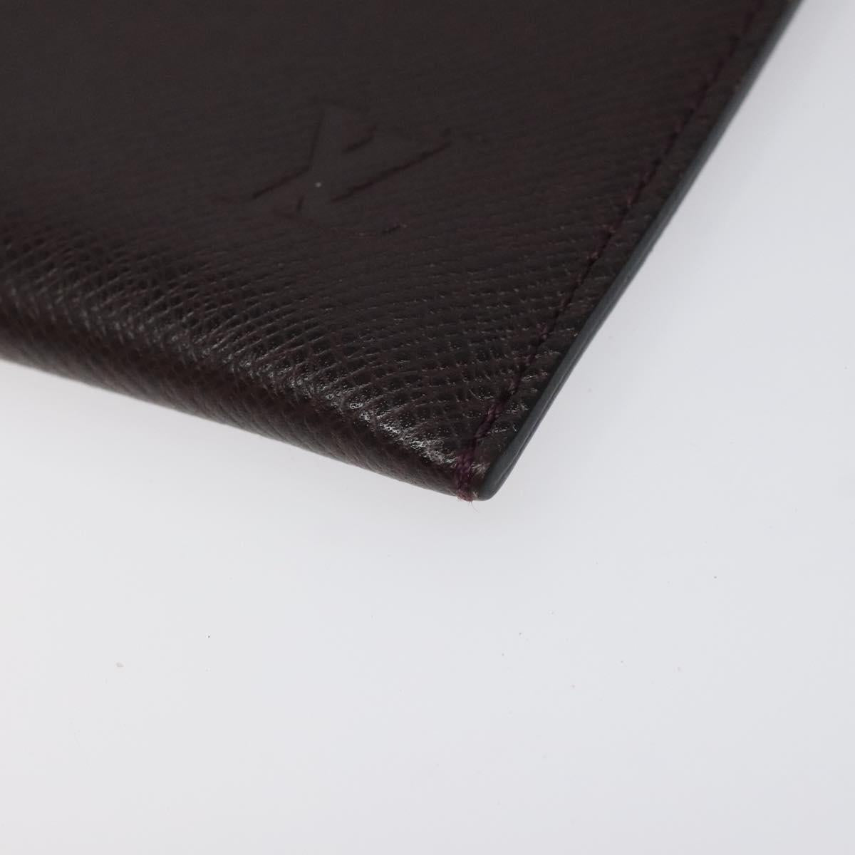 LOUIS VUITTON Taiga Document Case Clutch Bag Acajou M99087 LV Auth JB083