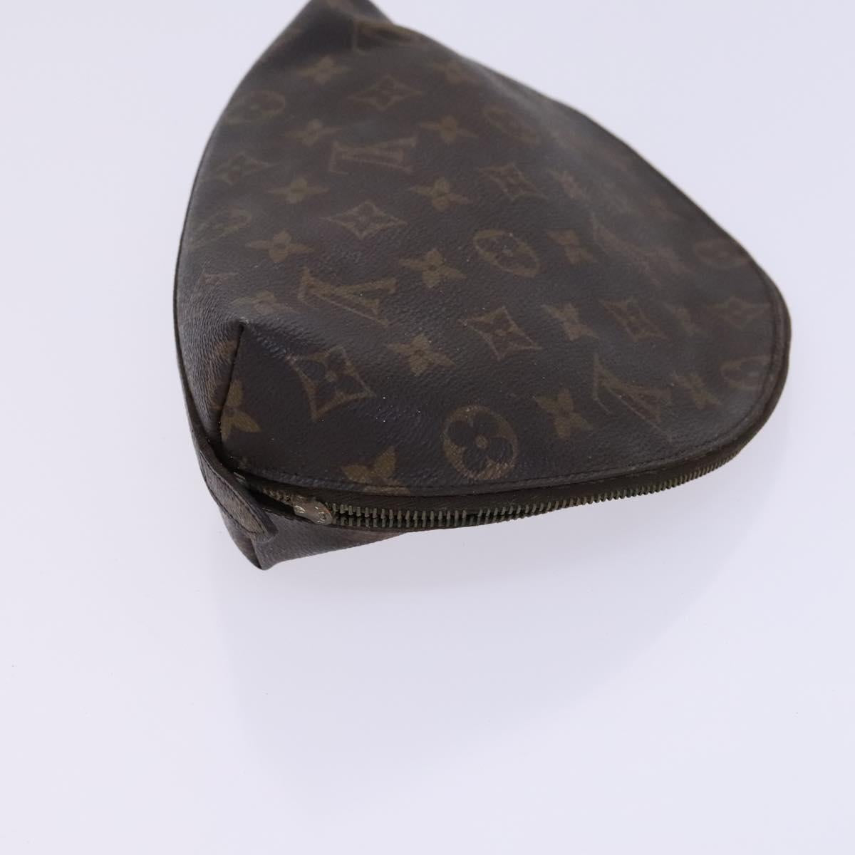 LOUIS VUITTON Monogram Trousse Demi Ronde Cosmetic Pouch M47520 LV Auth JB085