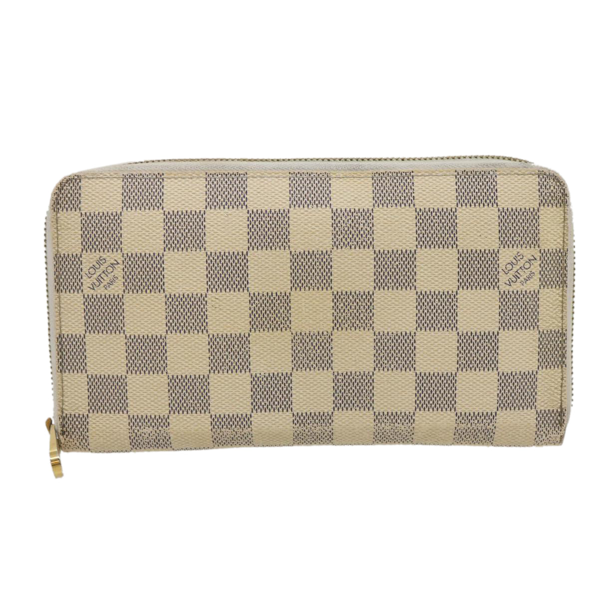 LOUIS VUITTON Damier Azur Zippy Organizer Long Wallet N60012 LV Auth ai662