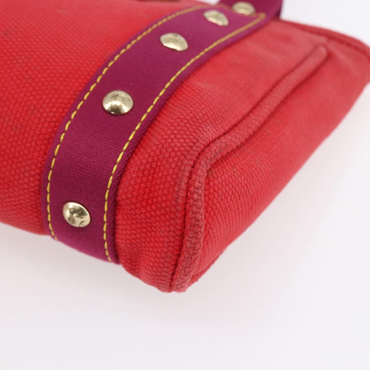 LOUIS VUITTON Antigua Kava PM Tote Bag Canvas Rouge M40037 LV Auth ka001