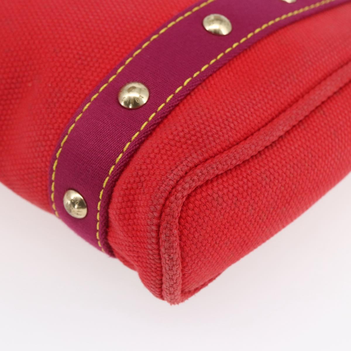 LOUIS VUITTON Antigua Kava PM Tote Bag Canvas Rouge M40037 LV Auth ka001