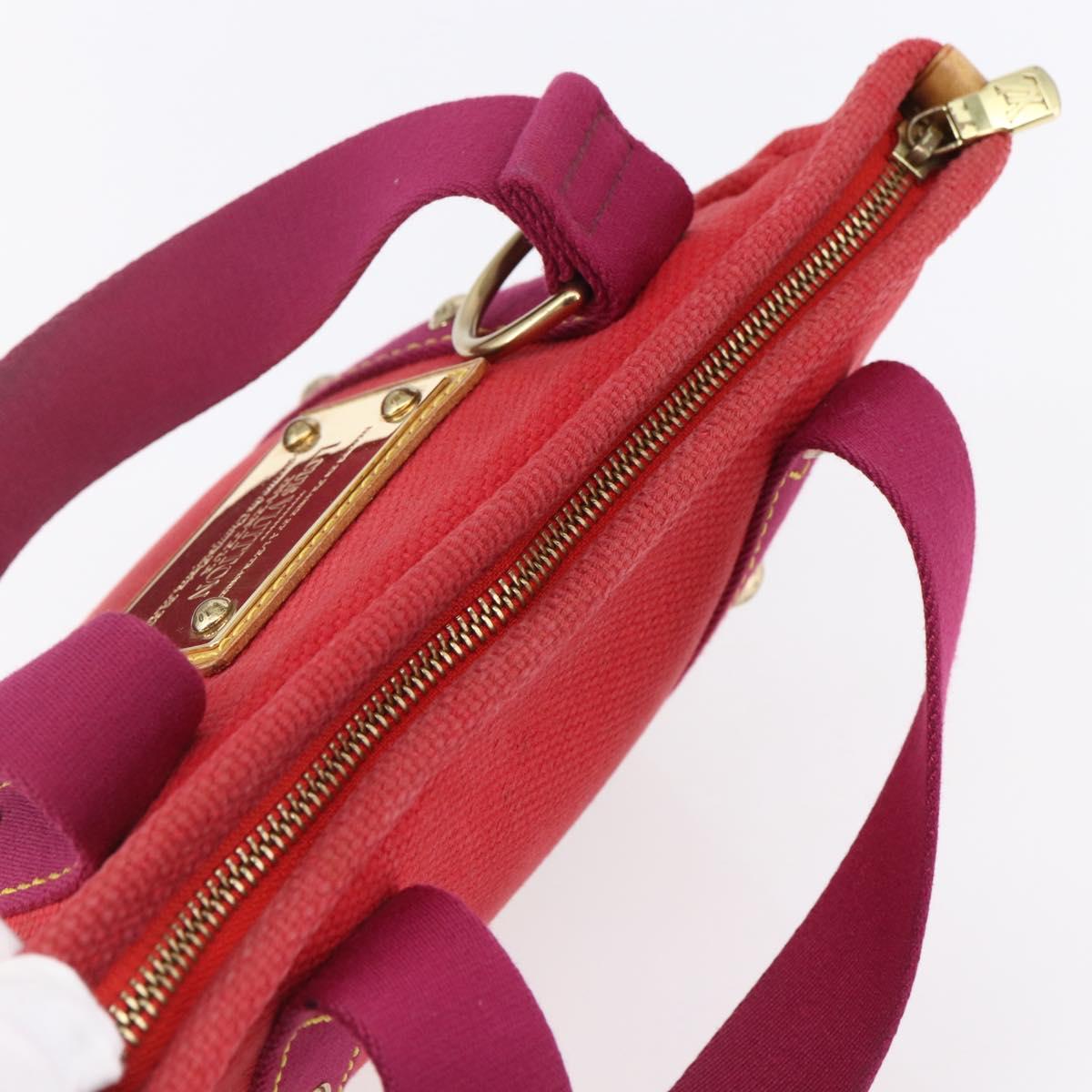 LOUIS VUITTON Antigua Kava PM Tote Bag Canvas Rouge M40037 LV Auth ka001