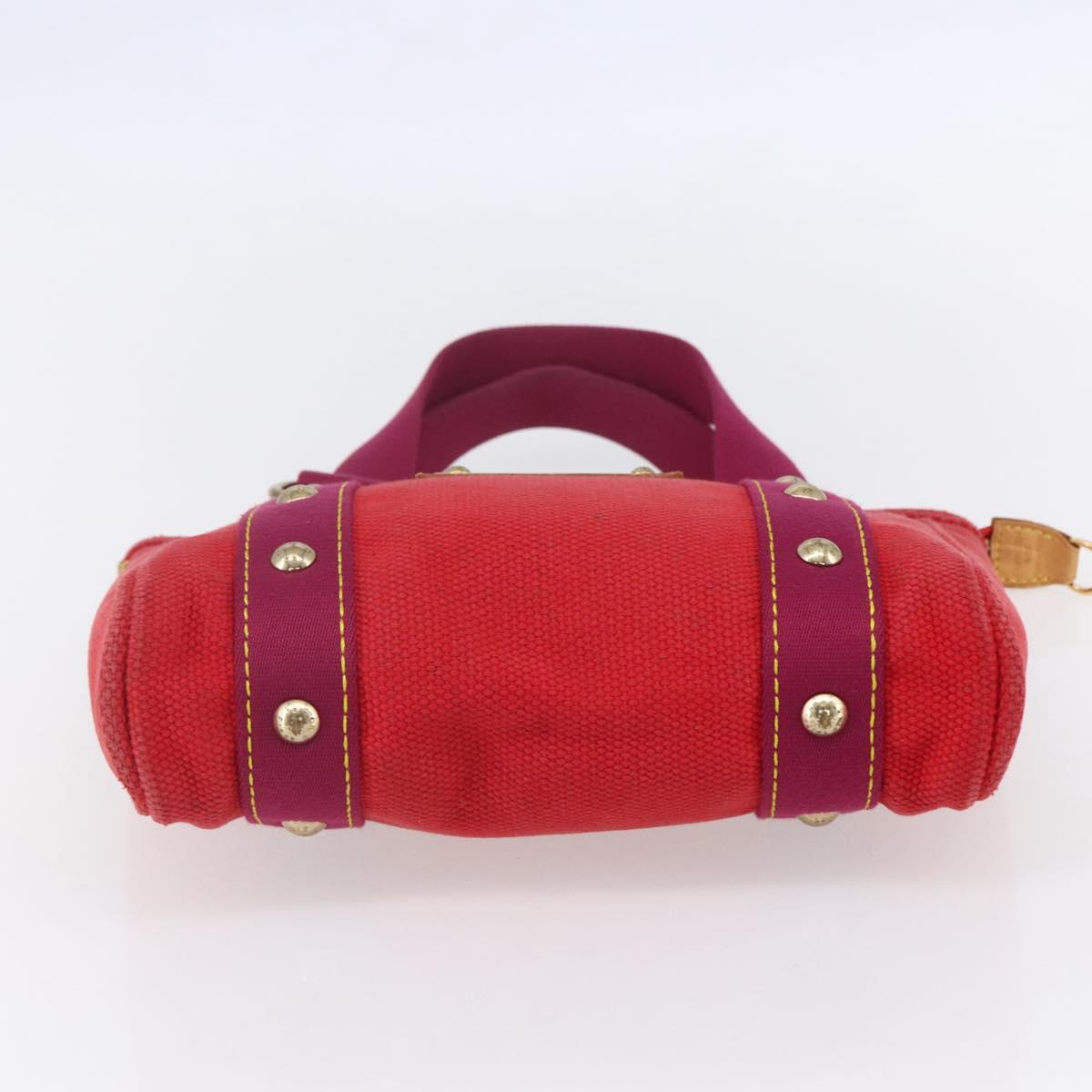 LOUIS VUITTON Antigua Kava PM Tote Bag Canvas Rouge M40037 LV Auth ka001