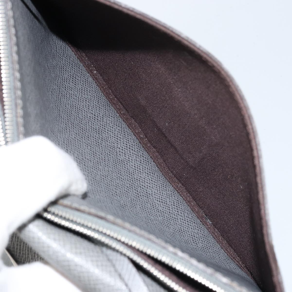LOUIS VUITTON Taiga Selenga Clutch Bag Ardoise M30782 LV Auth ka010