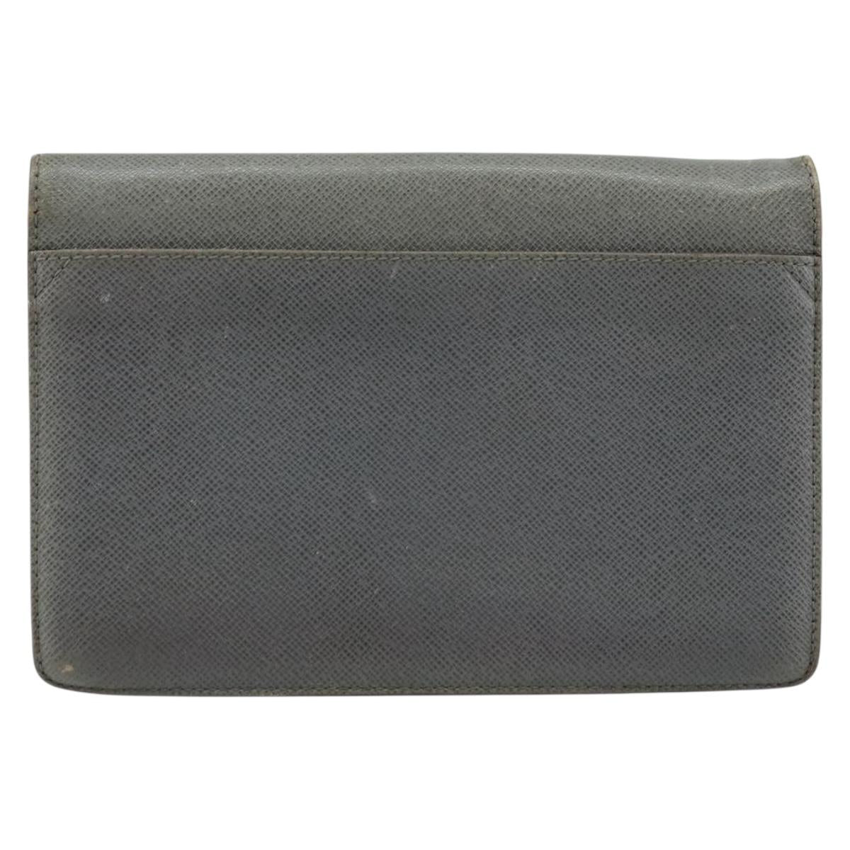 LOUIS VUITTON Taiga Selenga Clutch Bag Ardoise M30782 LV Auth ka010
