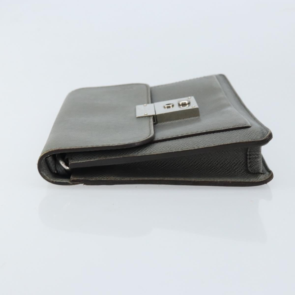 LOUIS VUITTON Taiga Selenga Clutch Bag Ardoise M30782 LV Auth ka010