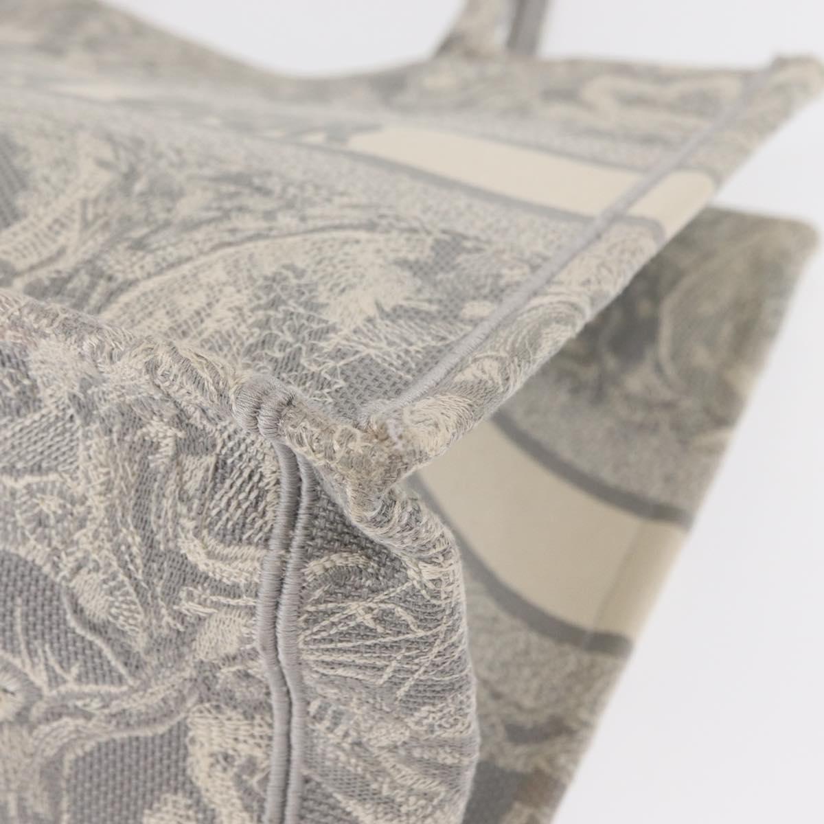 Christian Dior Toile De Jouy Book Tote Hand Bag Canvas Gray Auth ka013V