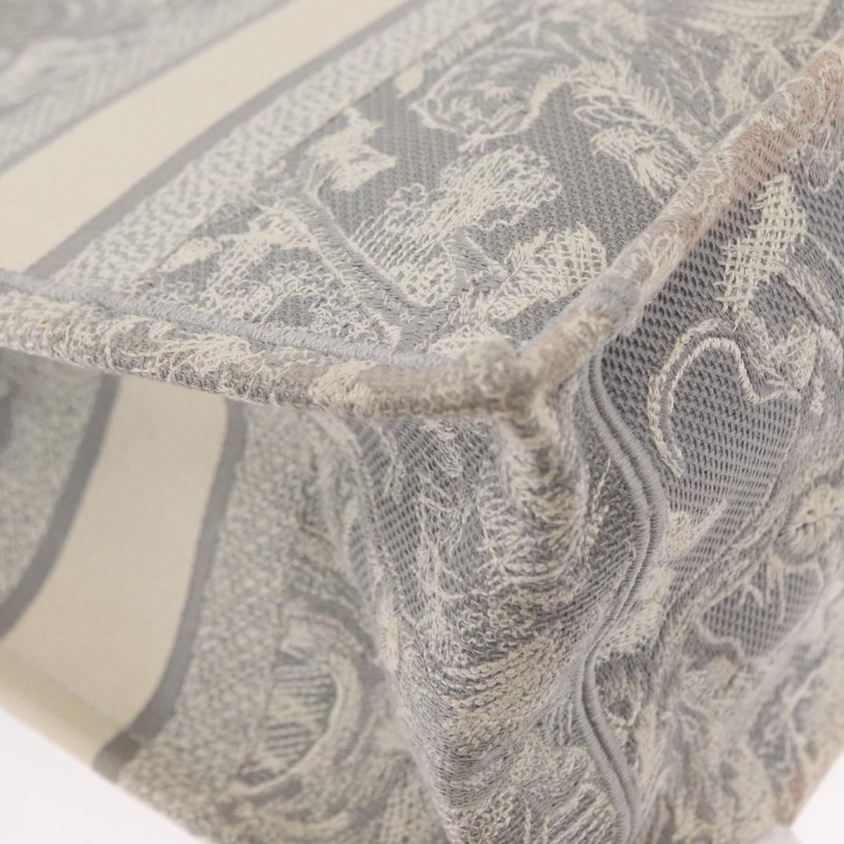Christian Dior Toile De Jouy Book Tote Hand Bag Canvas Gray Auth ka013V