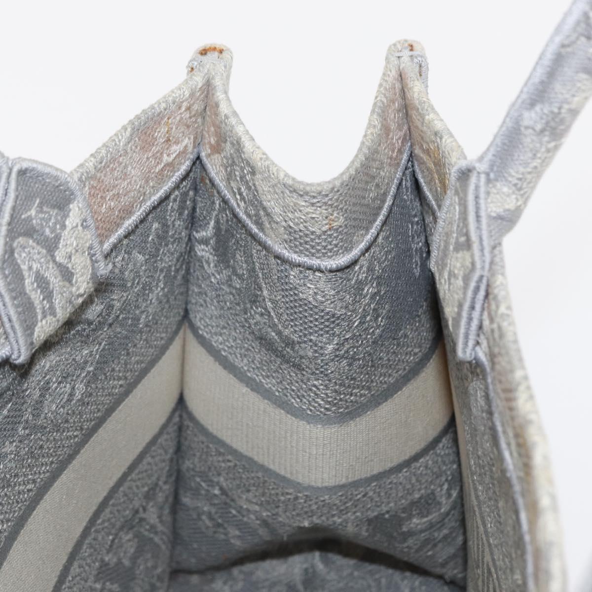 Christian Dior Toile De Jouy Book Tote Hand Bag Canvas Gray Auth ka013V