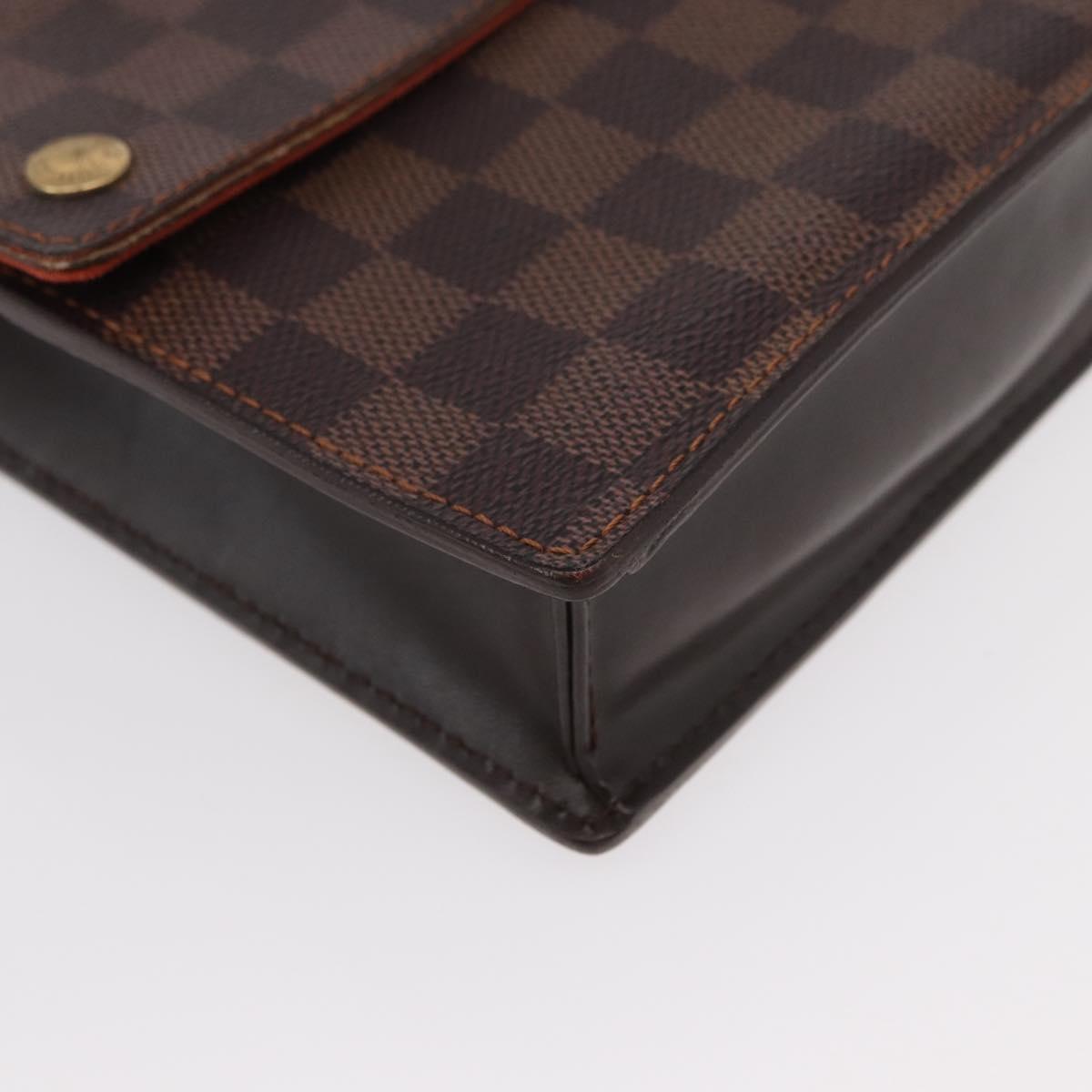 LOUIS VUITTON Damier Ebene Portello Shoulder Bag N45271 LV Auth ka033