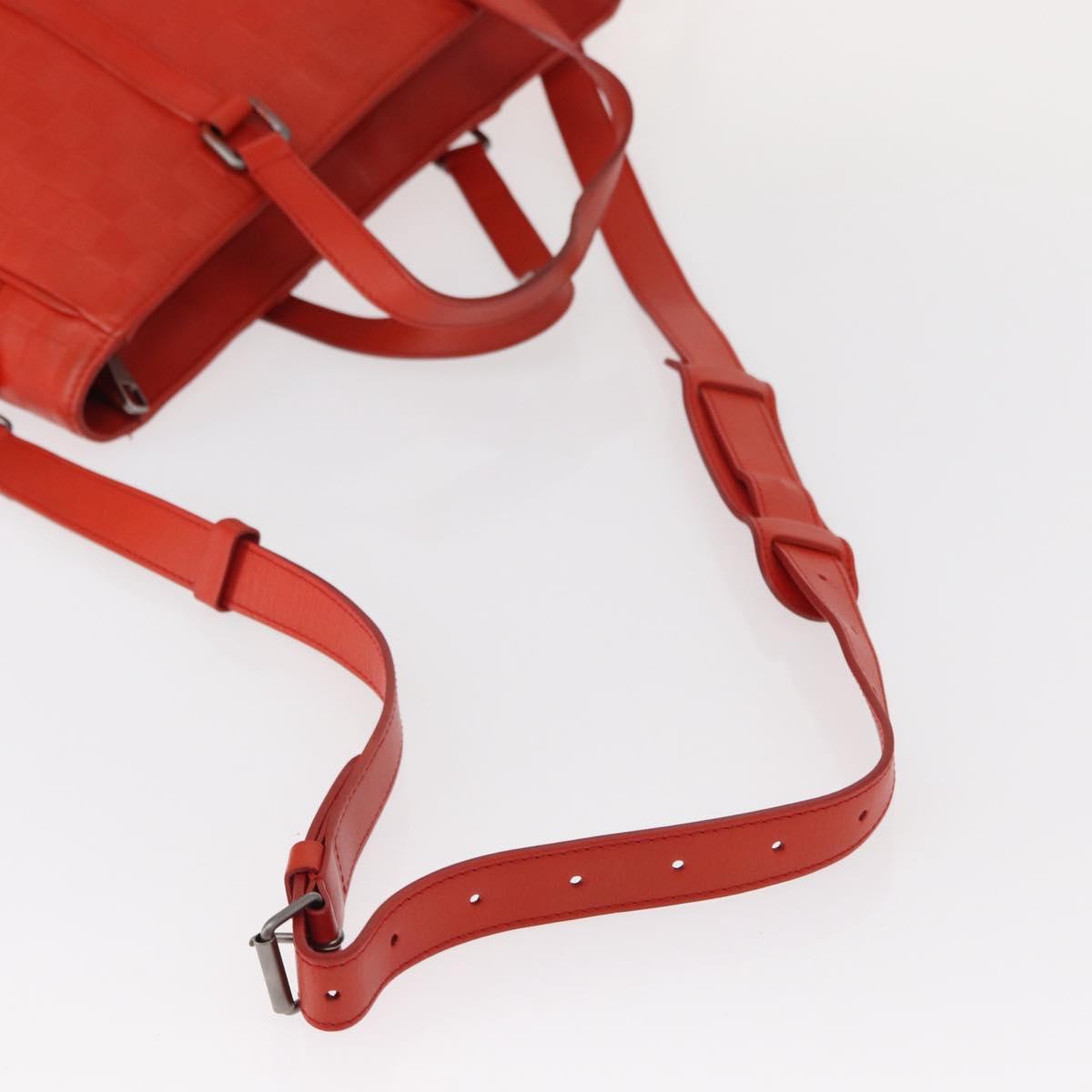 LOUIS VUITTON Damier Anfini Tadao PM 2Way Hand Bag Orange N41268 LV Auth ka035