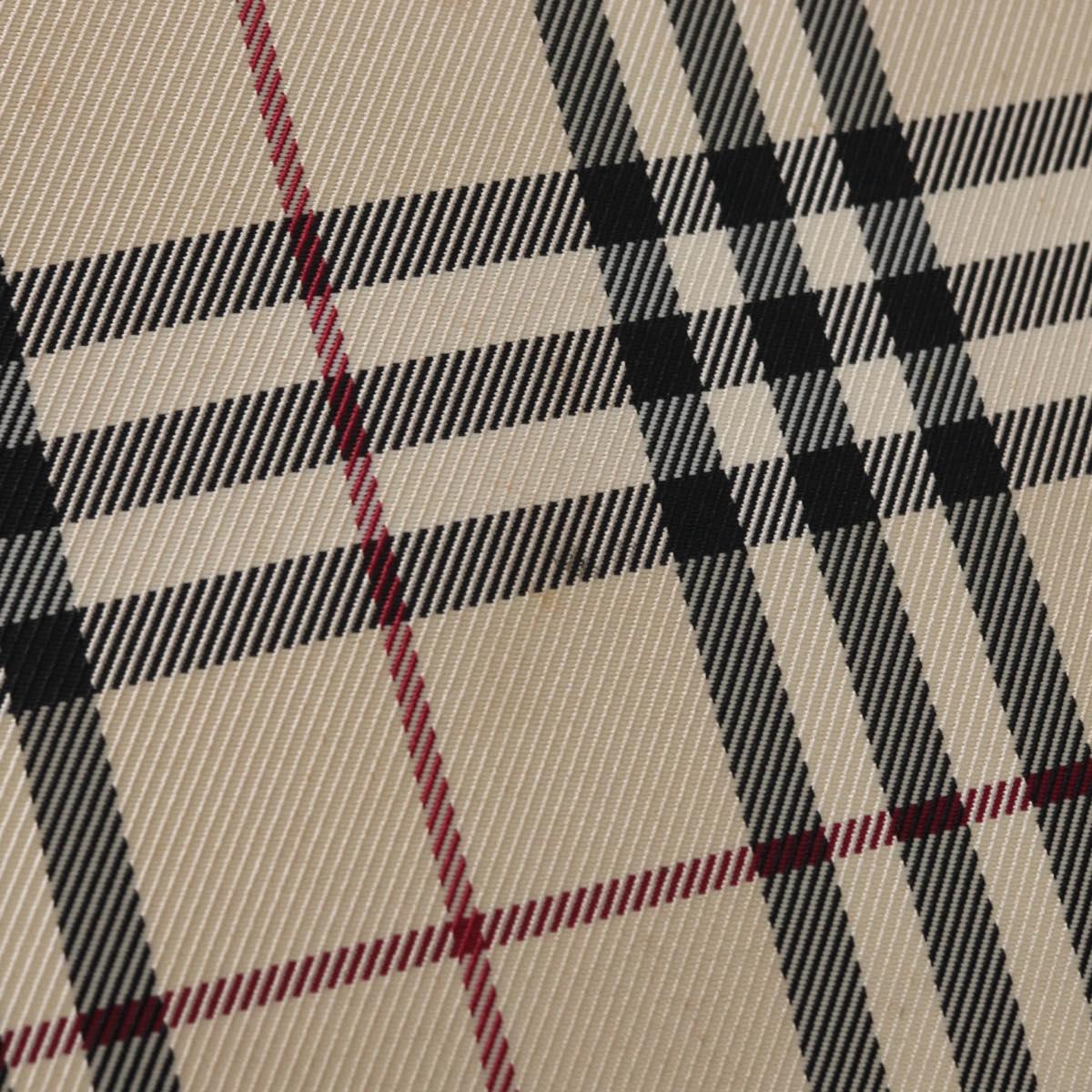 BURBERRY Nova Check Hand Bag Canvas Beige Silver Auth ka042