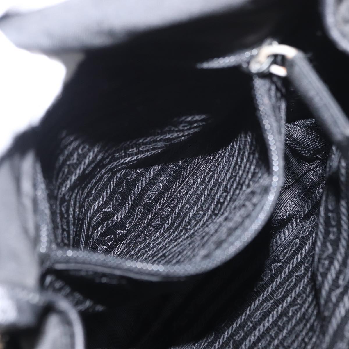 PRADA Shoulder Bag Nylon Black Silver Auth ka045