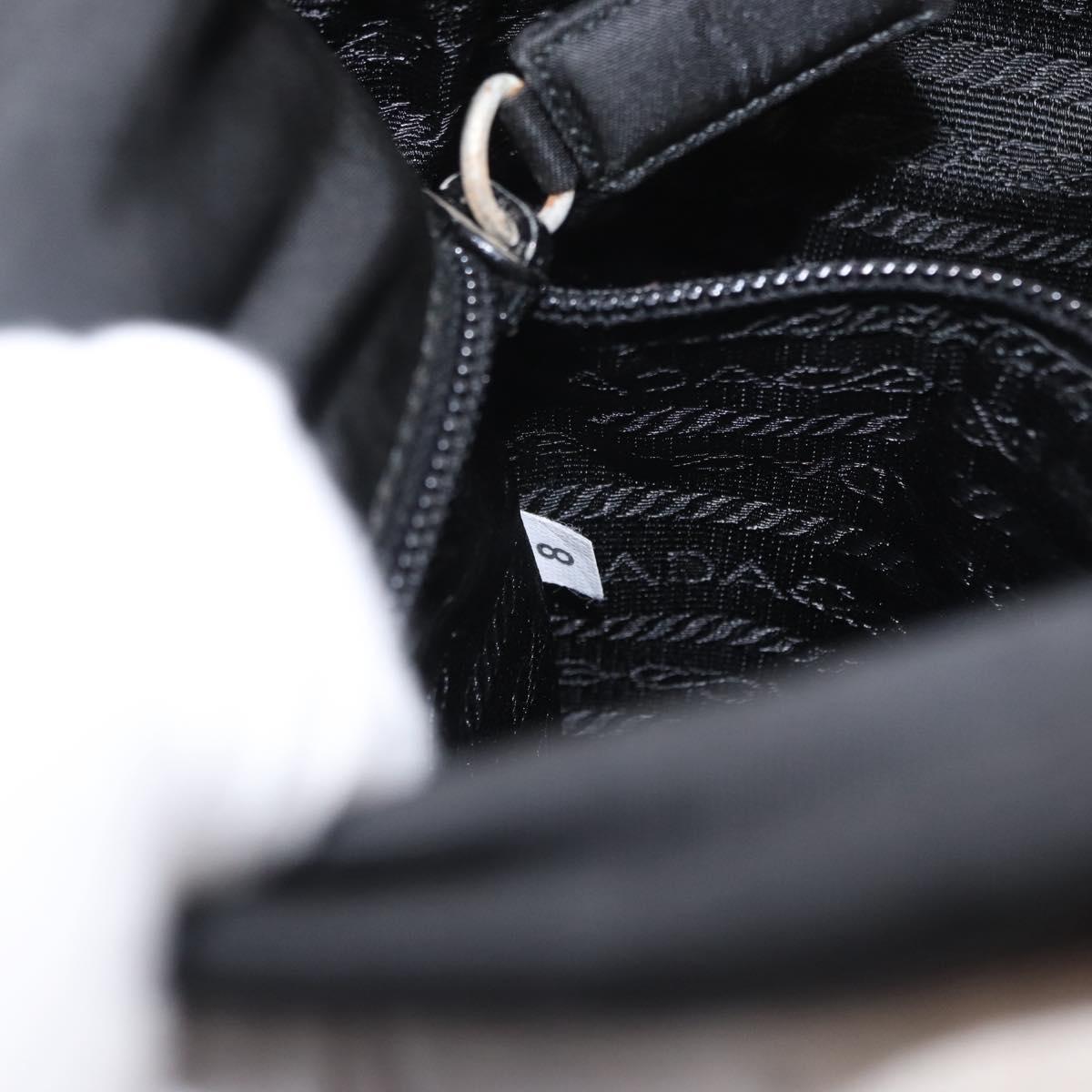 PRADA Shoulder Bag Nylon Black Silver Auth ka045