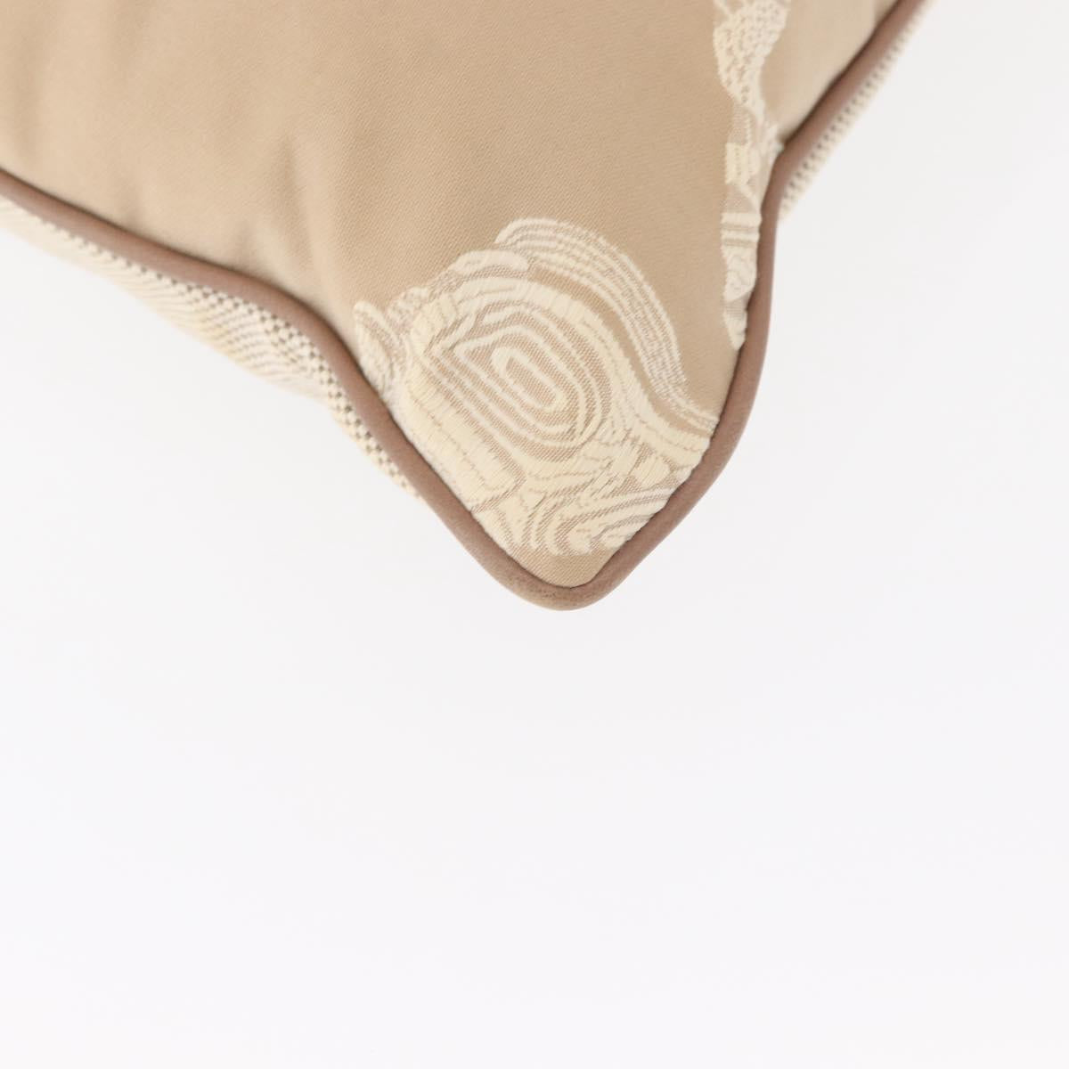 HERMES Cushion Canvas Beige Auth ka047