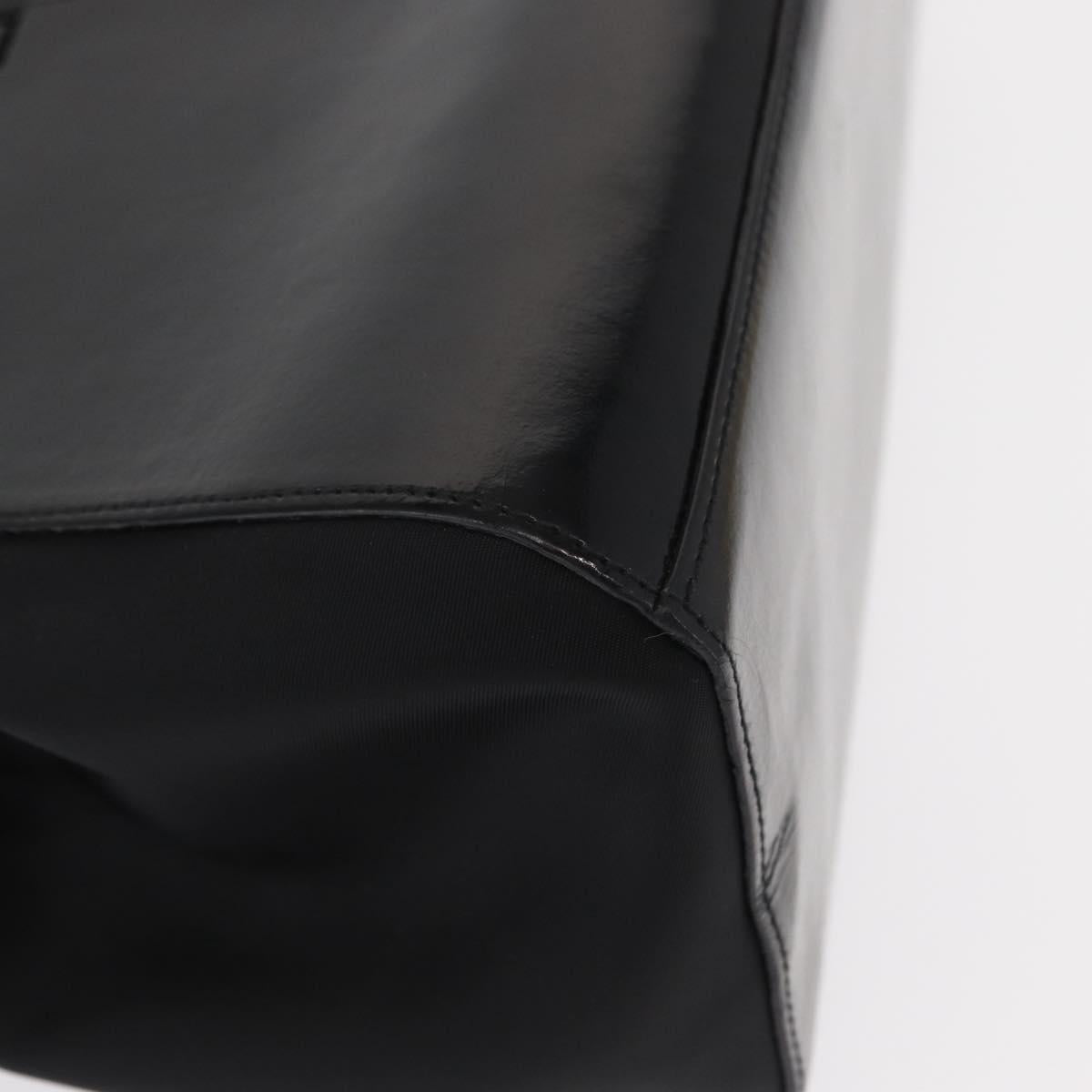 GIVENCHY Hand Bag Leather Black Silver Auth ka060