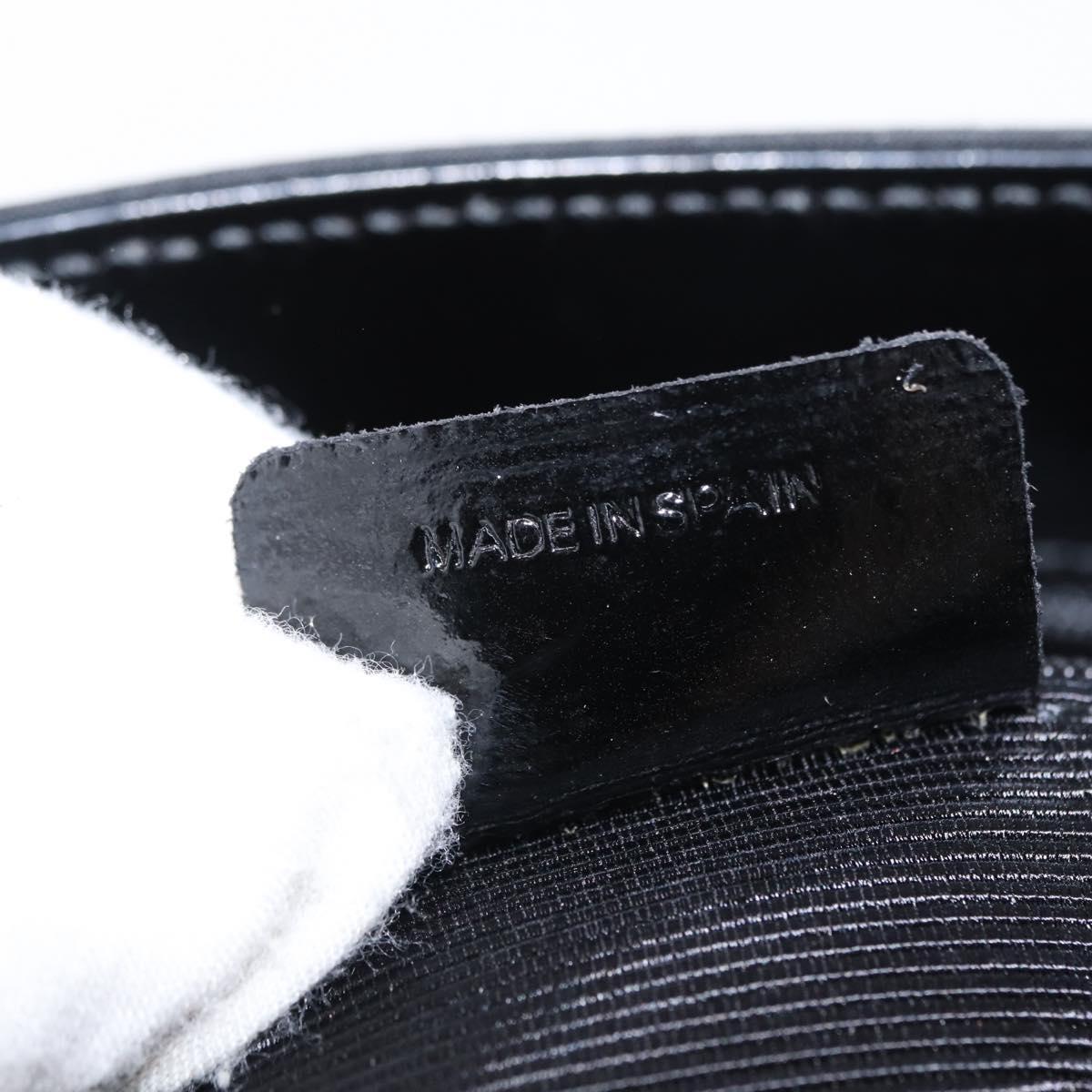 GIVENCHY Hand Bag Leather Black Silver Auth ka060