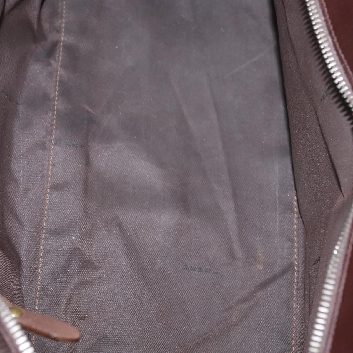 FENDI Zucca Canvas Hand Bag Black Brown Silver Auth ka063