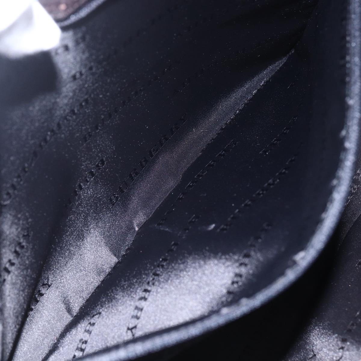 BURBERRY Nova Check Hand Bag Canvas Leather Beige Silver Auth ka065