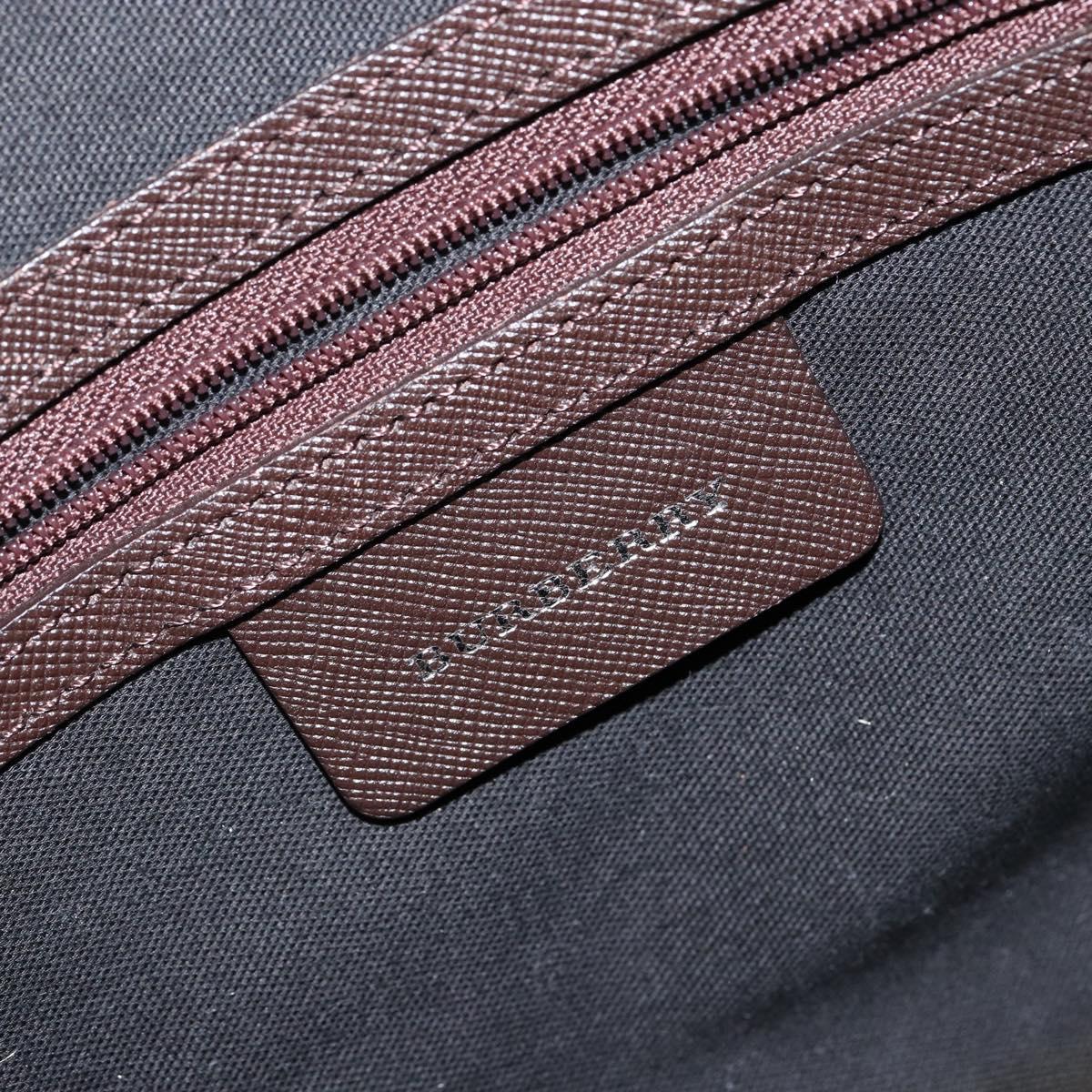 BURBERRY Nova Check Shoulder Bag Canvas Beige Silver Auth ka066