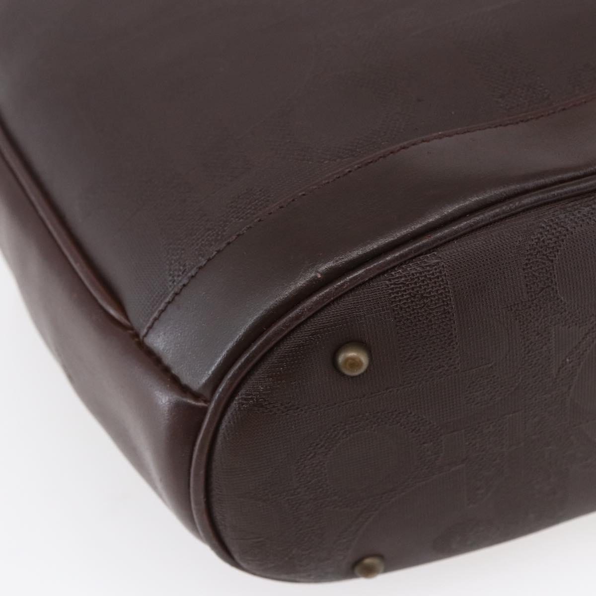 Christian Dior Trotter Canvas Hand Bag PVC Brown Gold Auth ka074