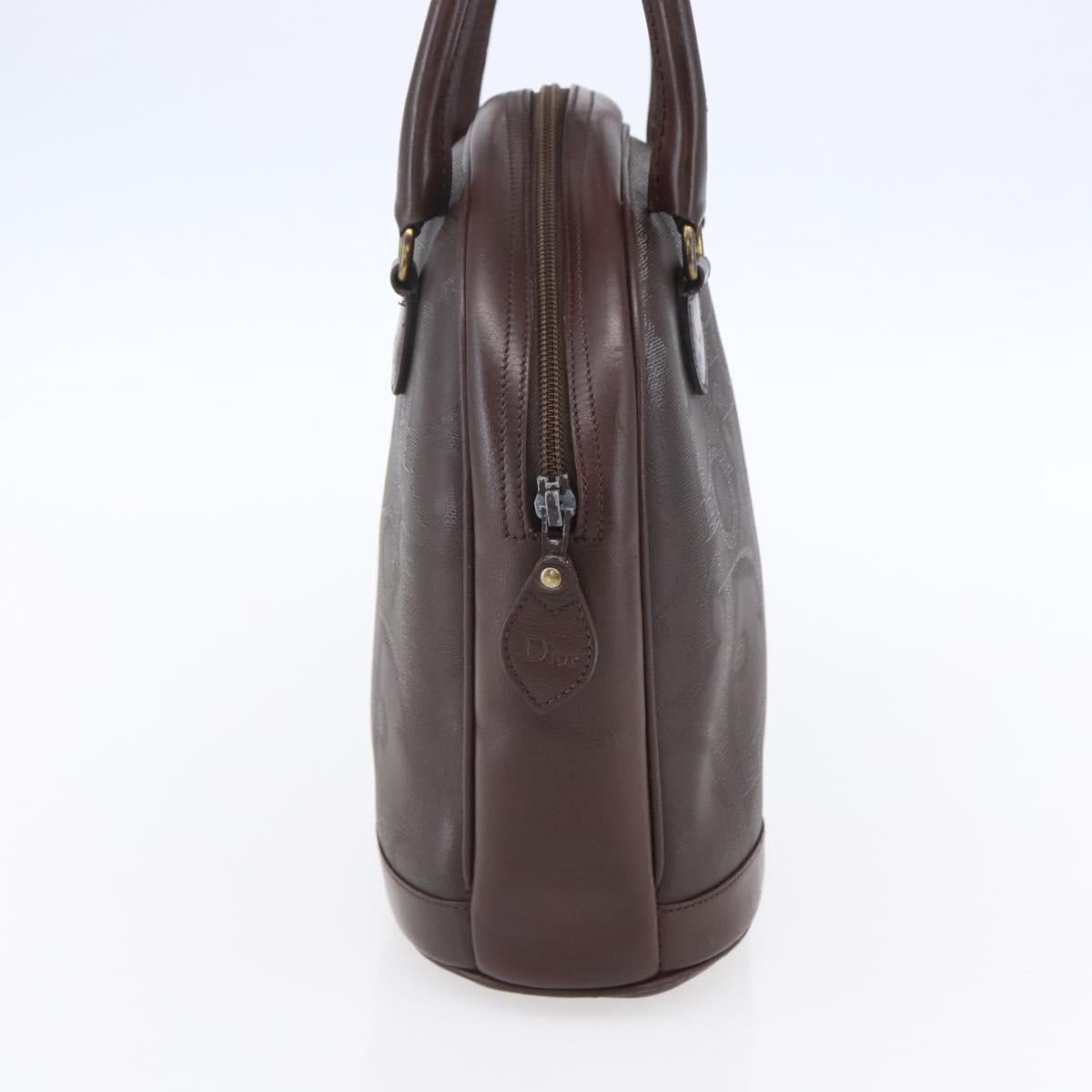 Christian Dior Trotter Canvas Hand Bag PVC Brown Gold Auth ka074