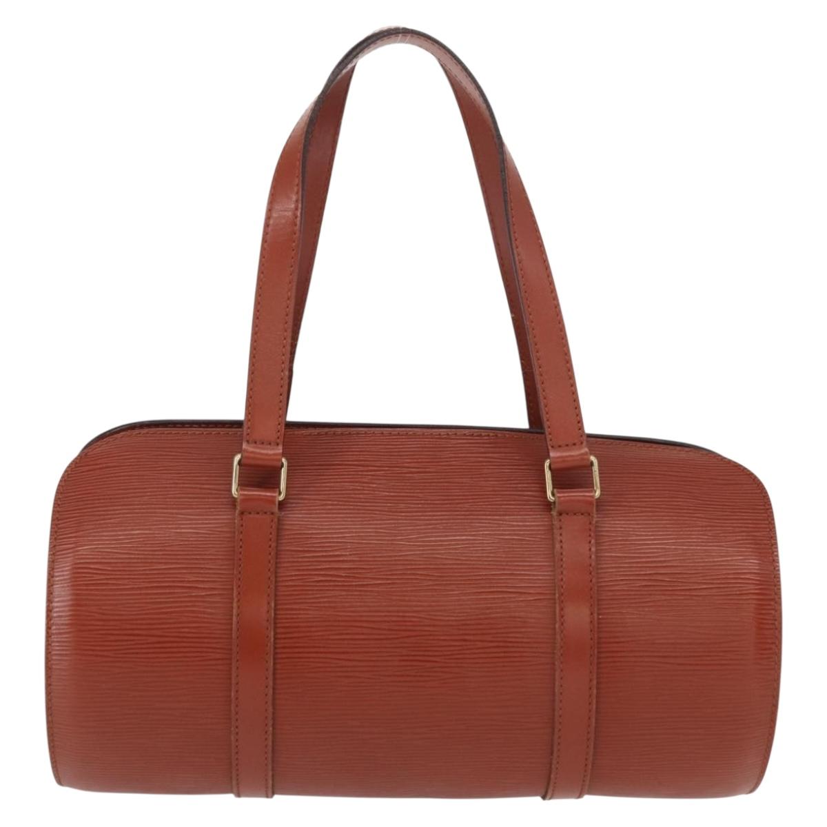 LOUIS VUITTON Epi Soufflot Hand Bag Brown M52223 LV Auth ka075