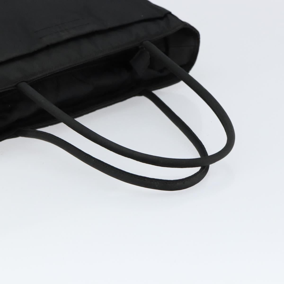 PRADA Hand Bag Nylon Black Silver Auth ka076