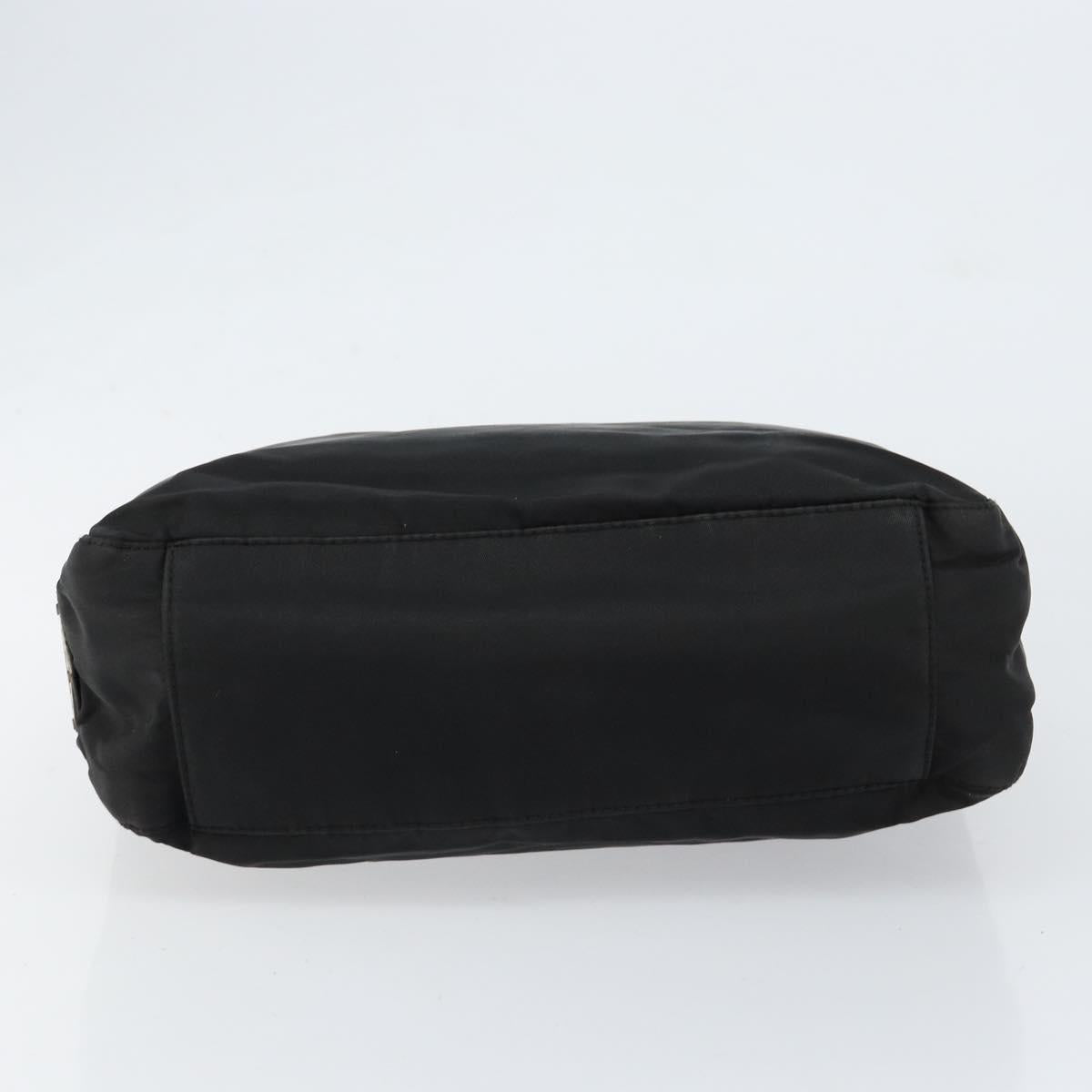 PRADA Hand Bag Nylon Black Silver Auth ka076