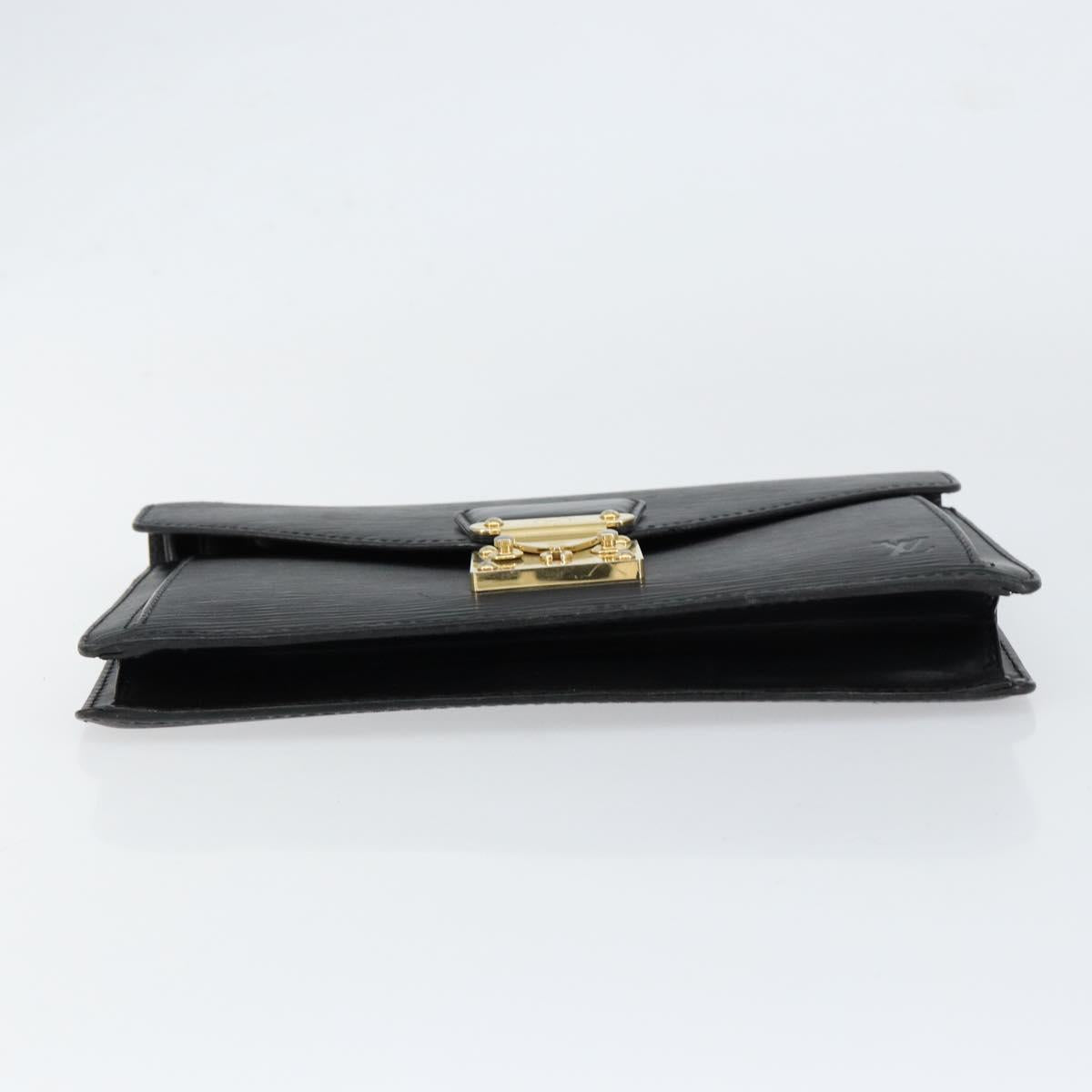 LOUIS VUITTON Epi Serie Dragonne Clutch Bag Black Noir M52612 LV Auth ka077