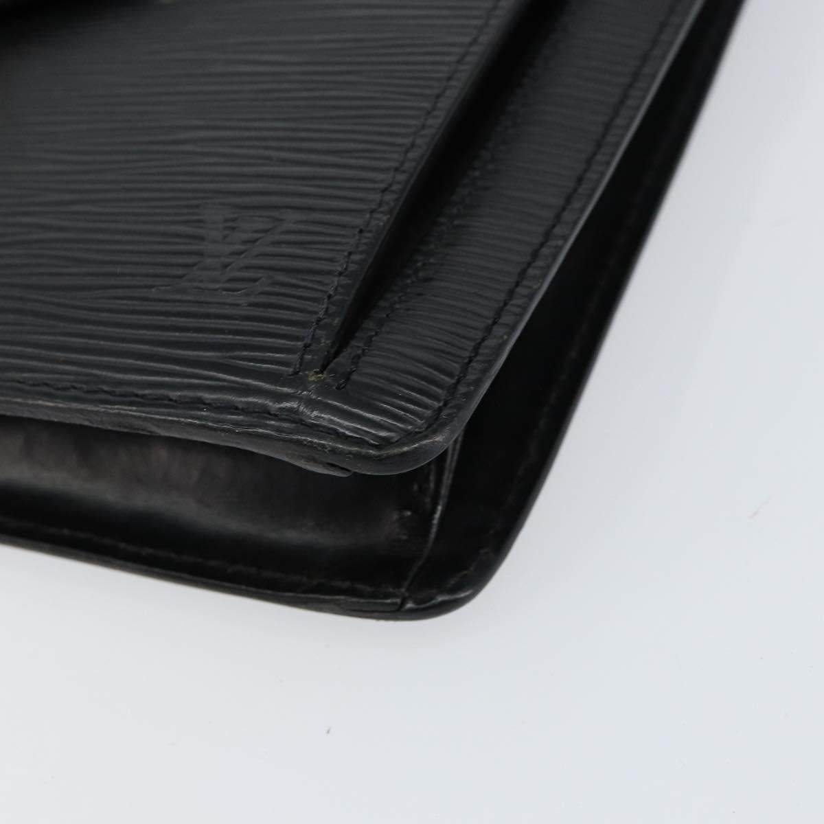 LOUIS VUITTON Epi Serie Dragonne Clutch Bag Black Noir M52612 LV Auth ka077